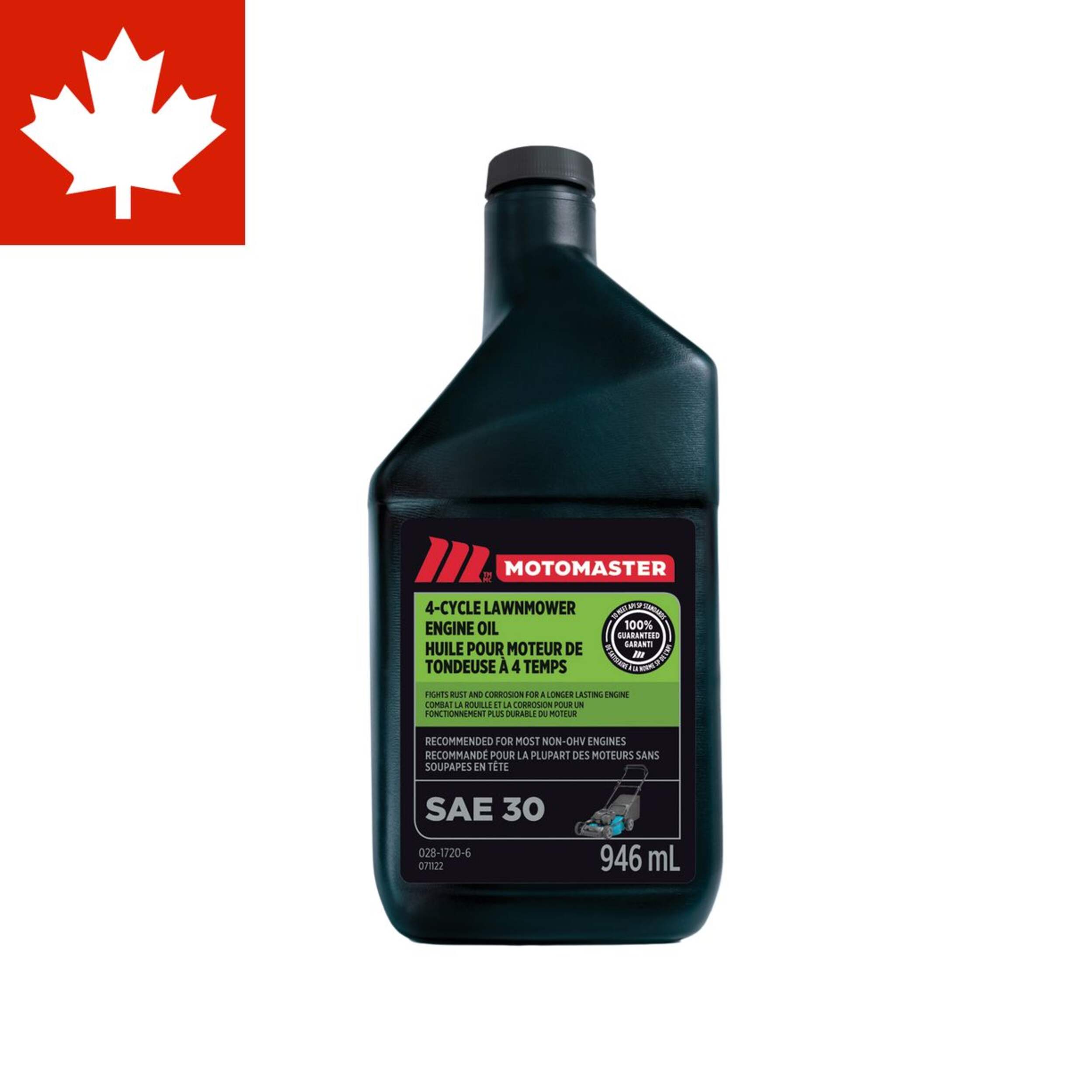 MotoMaster 4-Stroke Lawnmower Engine Oil SAE 30, 946-mL Front_Flat