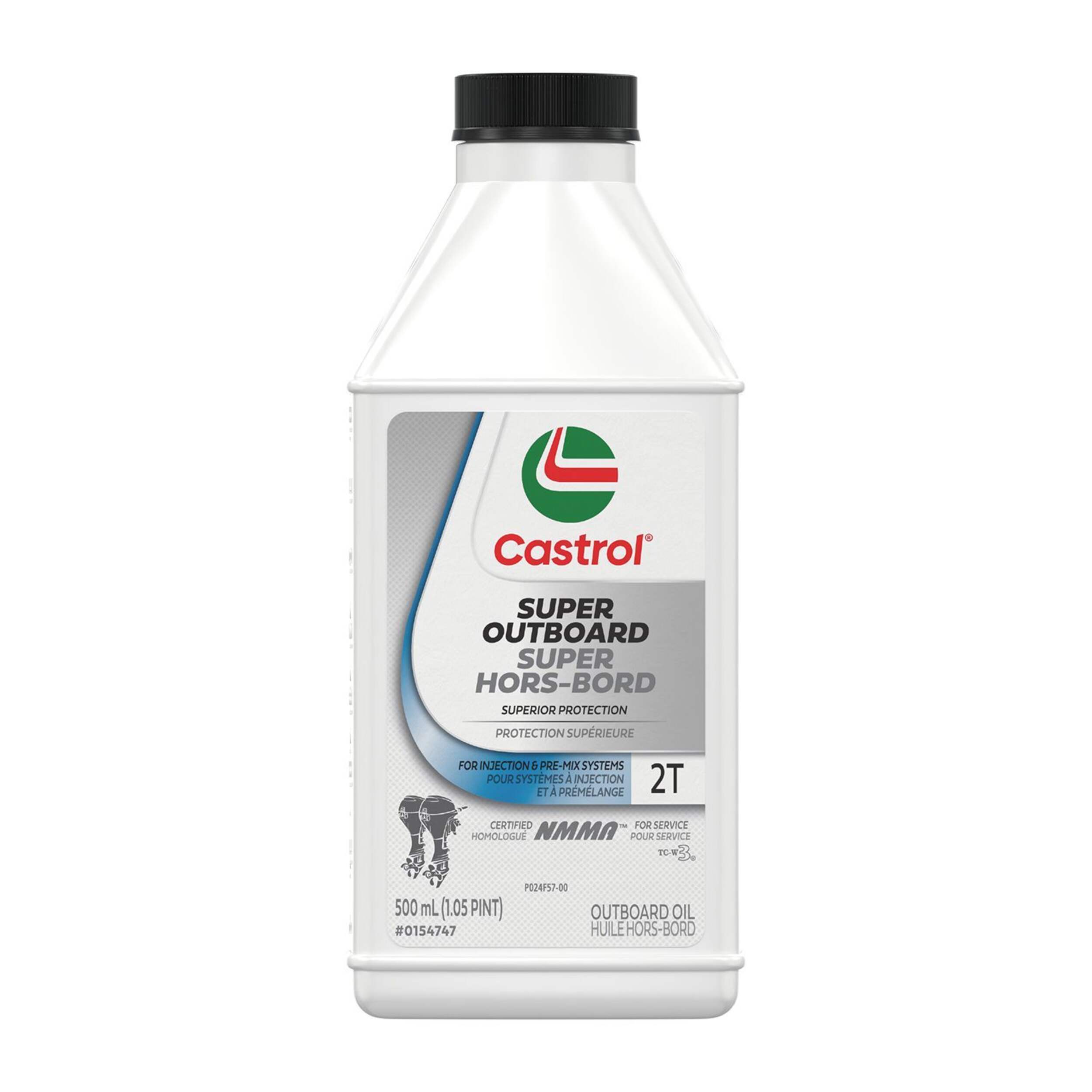 Huile moteur super hors-bord à 2 temps Castrol, 500 mL Front_Flat