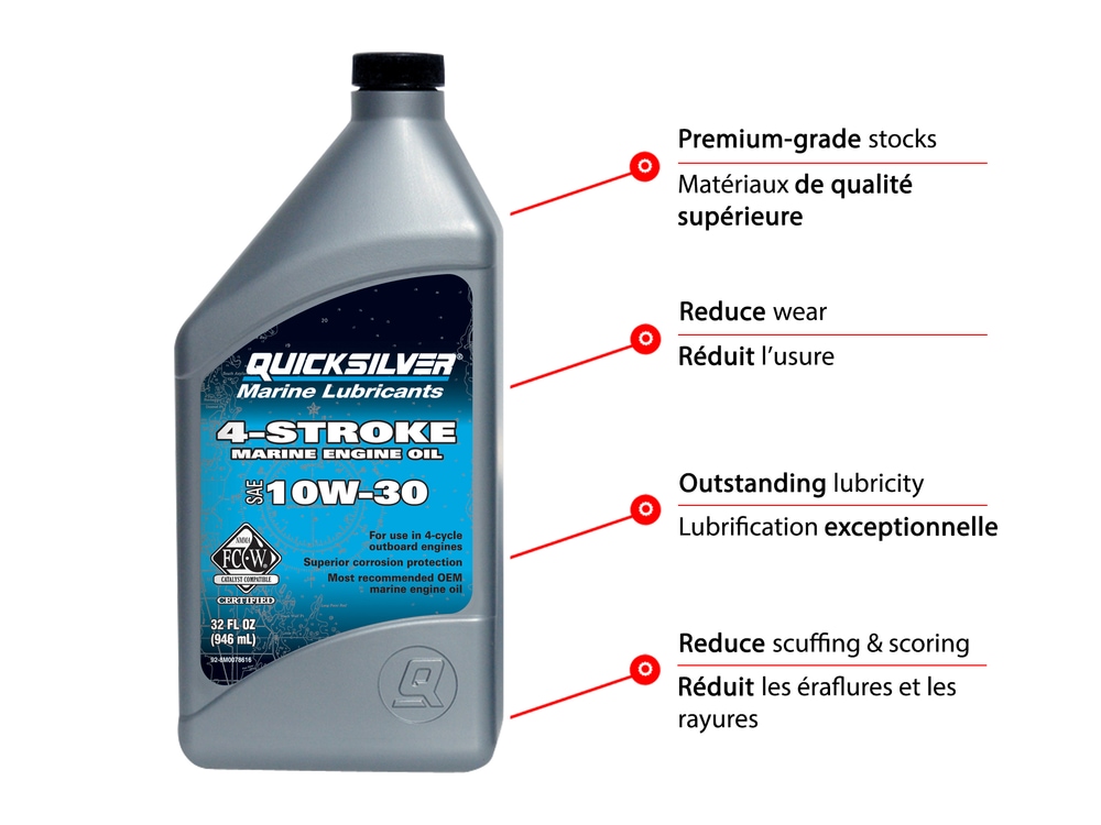 Quicksilver 4Stroke Marine Engine Oil 10W30, 1L Canadian Tire