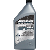 Huile à moteur 2 temps hors-bord Quicksilver Premium Plus, 1 L Front_Flat