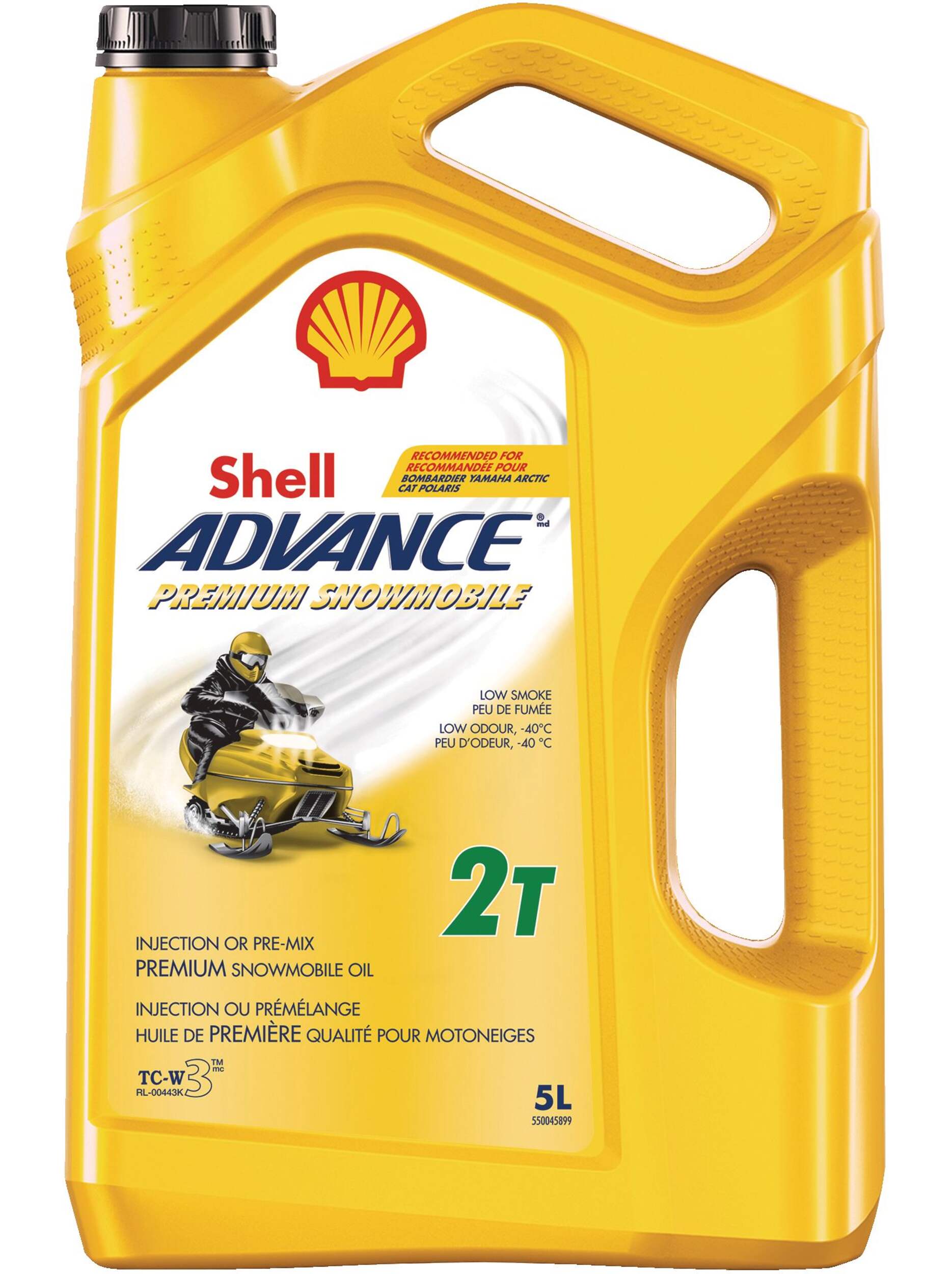 Shell Advance 2-Stroke Premium Snowmobile Oil, 5-L Front_Flat
