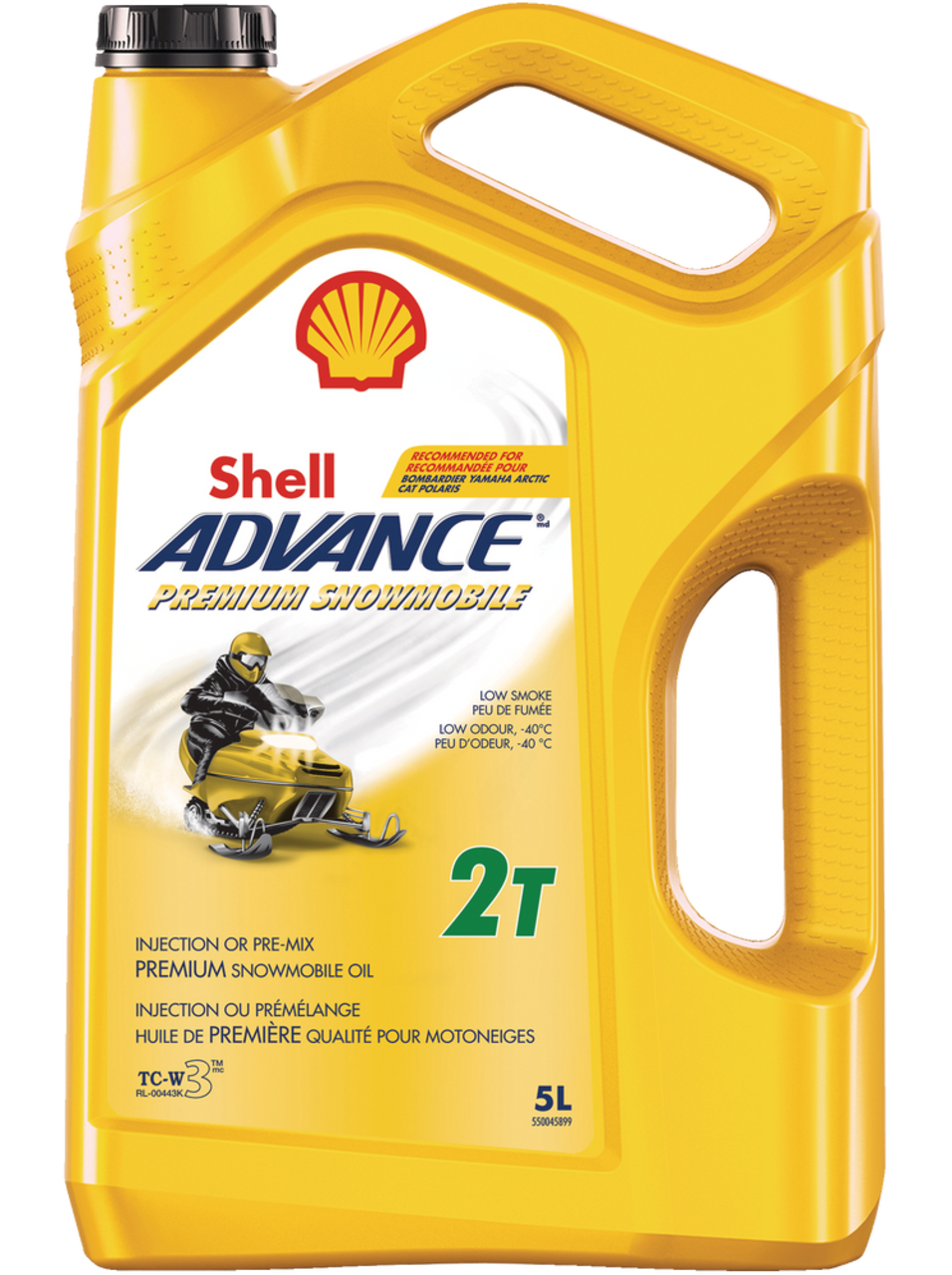 Huile pour motoneige Shell Advance de qualité supérieure, moteur 2