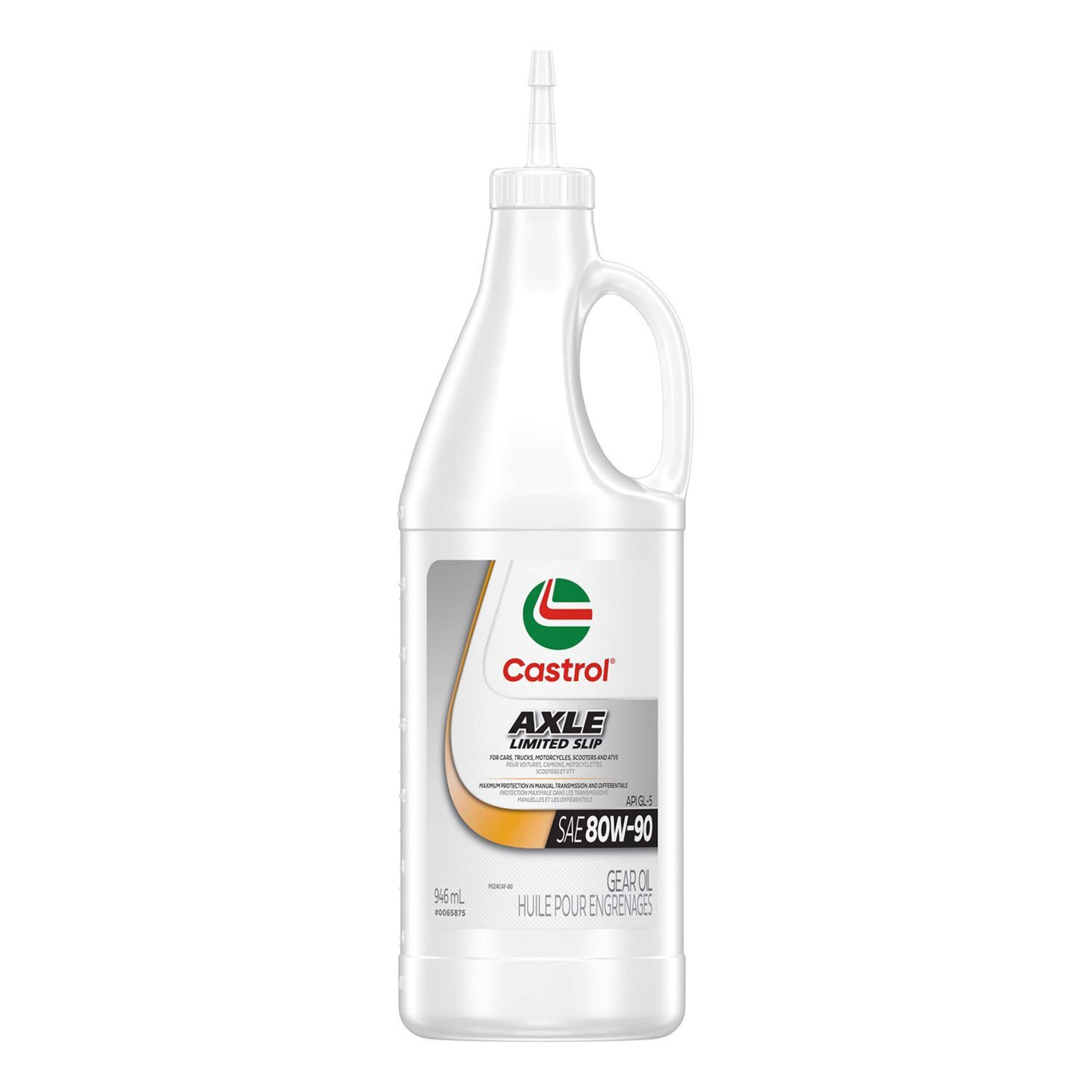 Huile à glissement limité Castrol Axle, 80W90, 946 mL Front_Flat