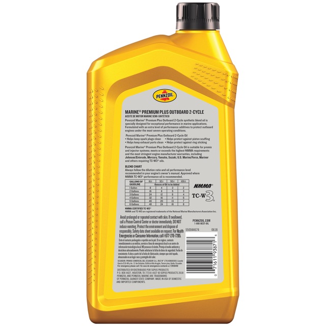 Pennzoil Marine Premium Plus 2Cycle Engine Oil, 1L Canadian Tire