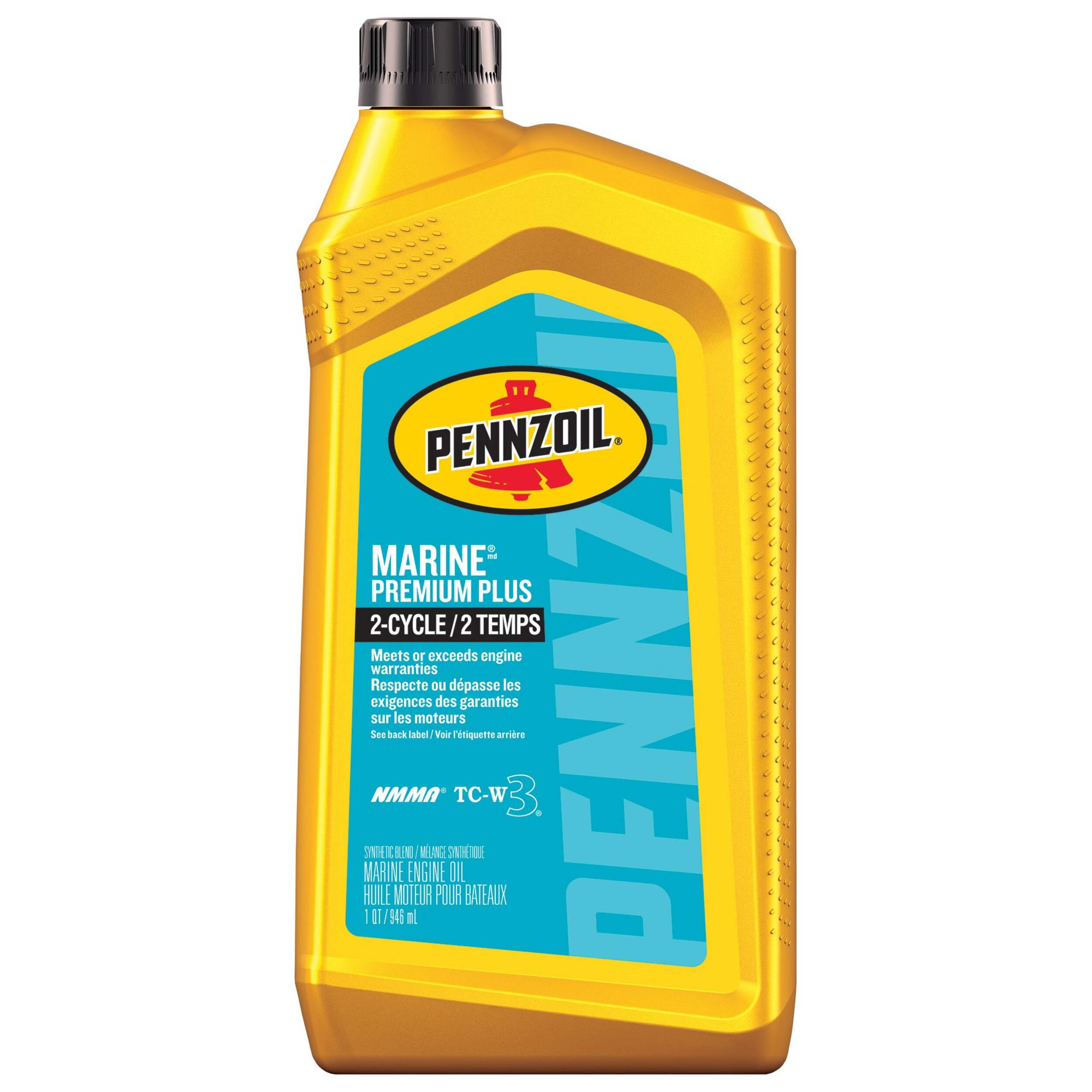 Pennzoil Marine Premium Plus 2-Cycle Engine Oil, 1-L Front_Flat