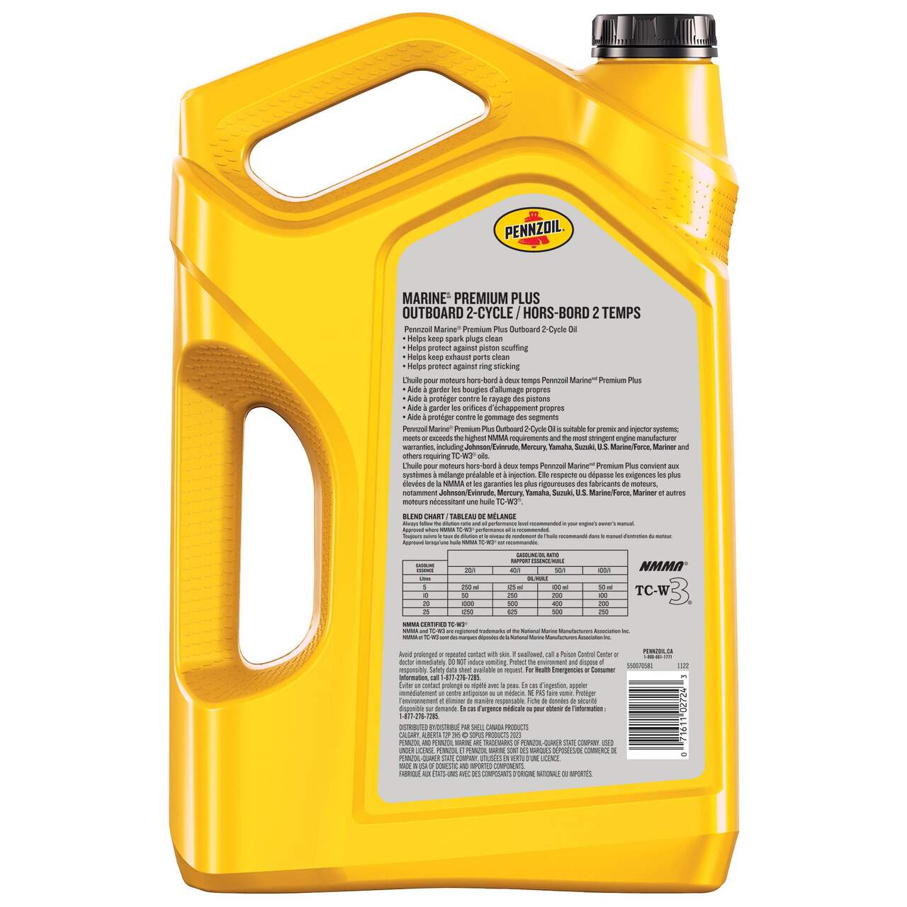 Pennzoil Marine Premium Plus 2-Cycle Engine Oil, 5-L