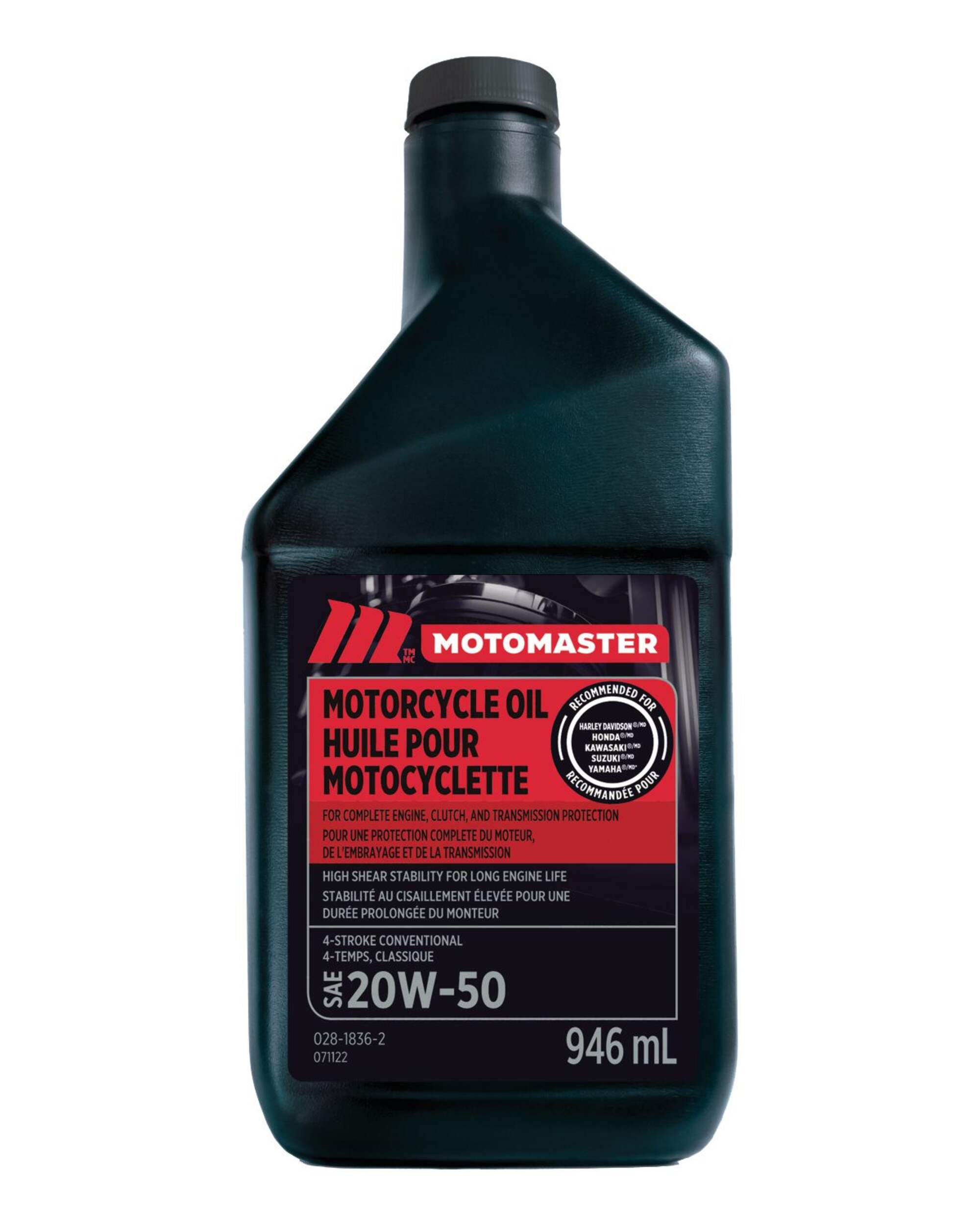 MotoMaster 4-Stroke Motorcycle Oil SAE, 946-mL Front_Flat