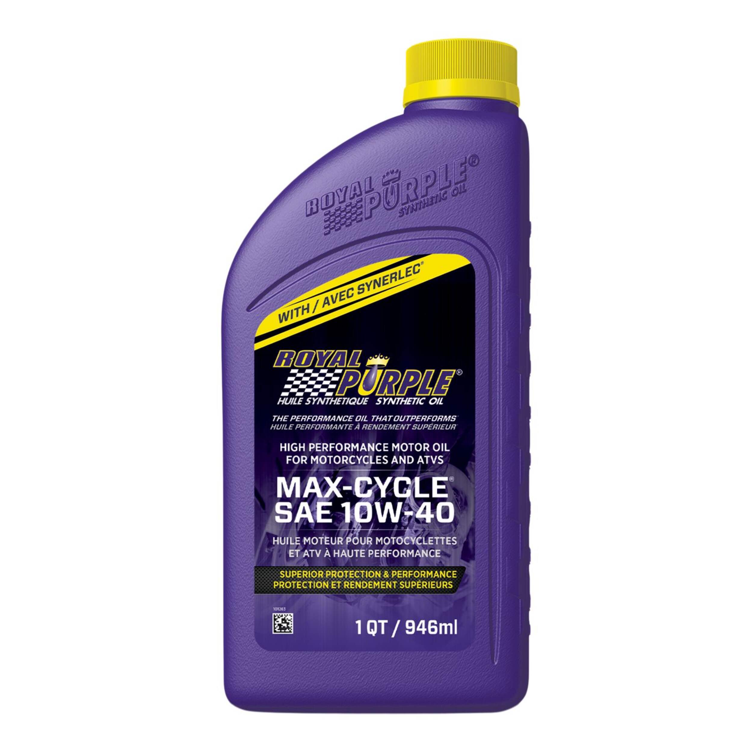 Huile pour moteur de moto et VTT haute performance Royal PurPle, 946 mL Front_Flat