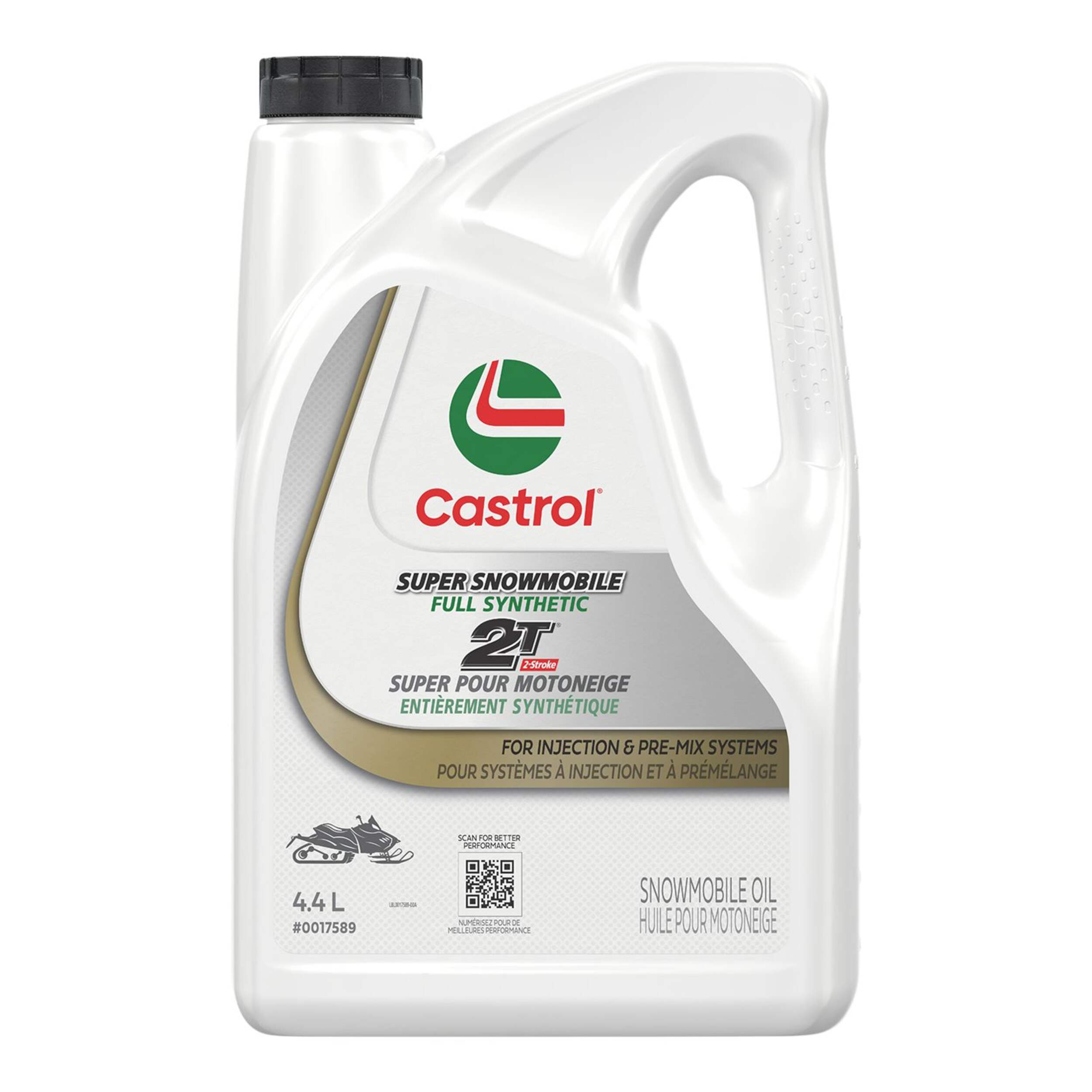 Huile entièrement synthétique pour motoneige Castrol 2 Stroke, bidon, 4,4 L Front_Flat