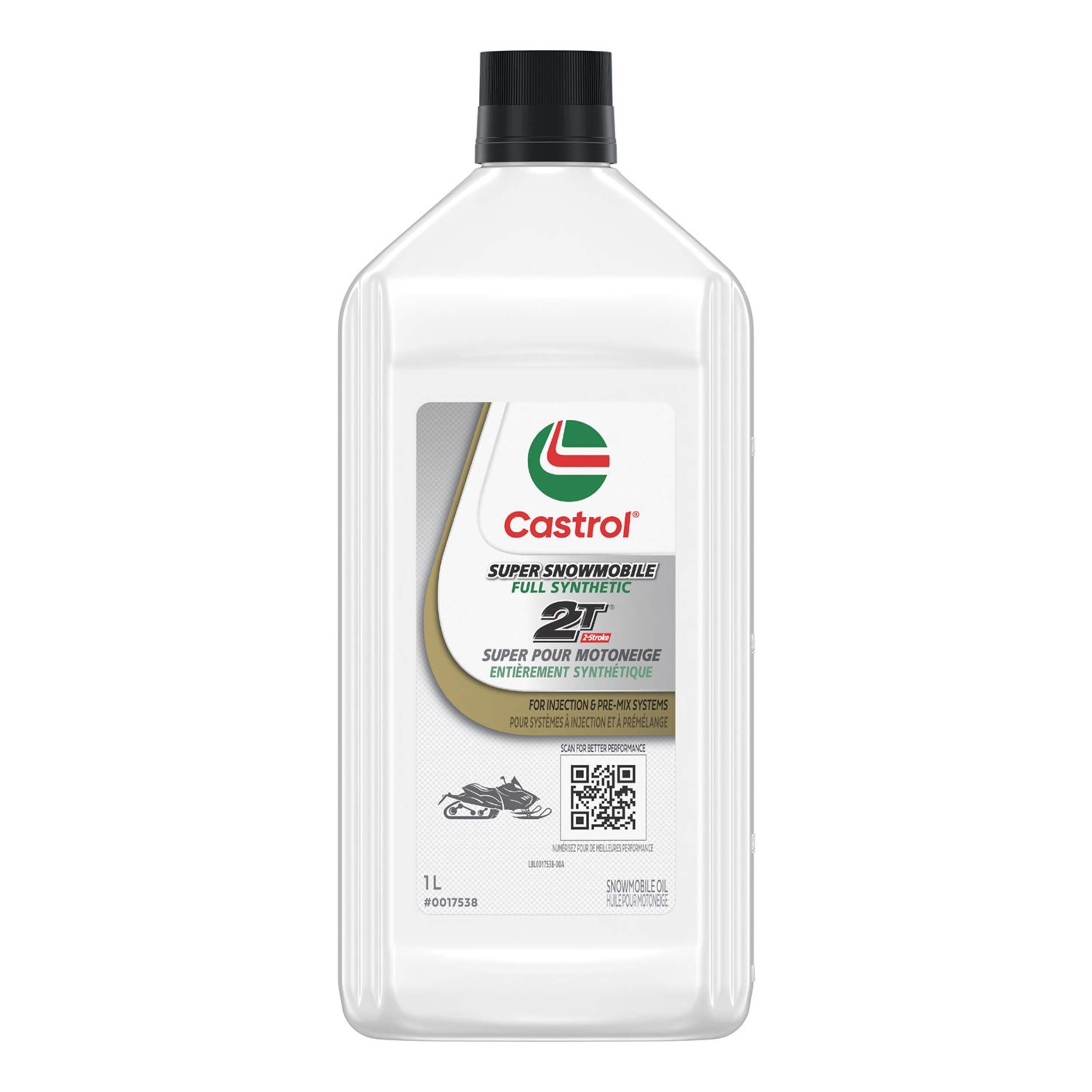 Castrol 2 Stroke Snowmobile Full Synthetic Oil Bottle Front_Flat