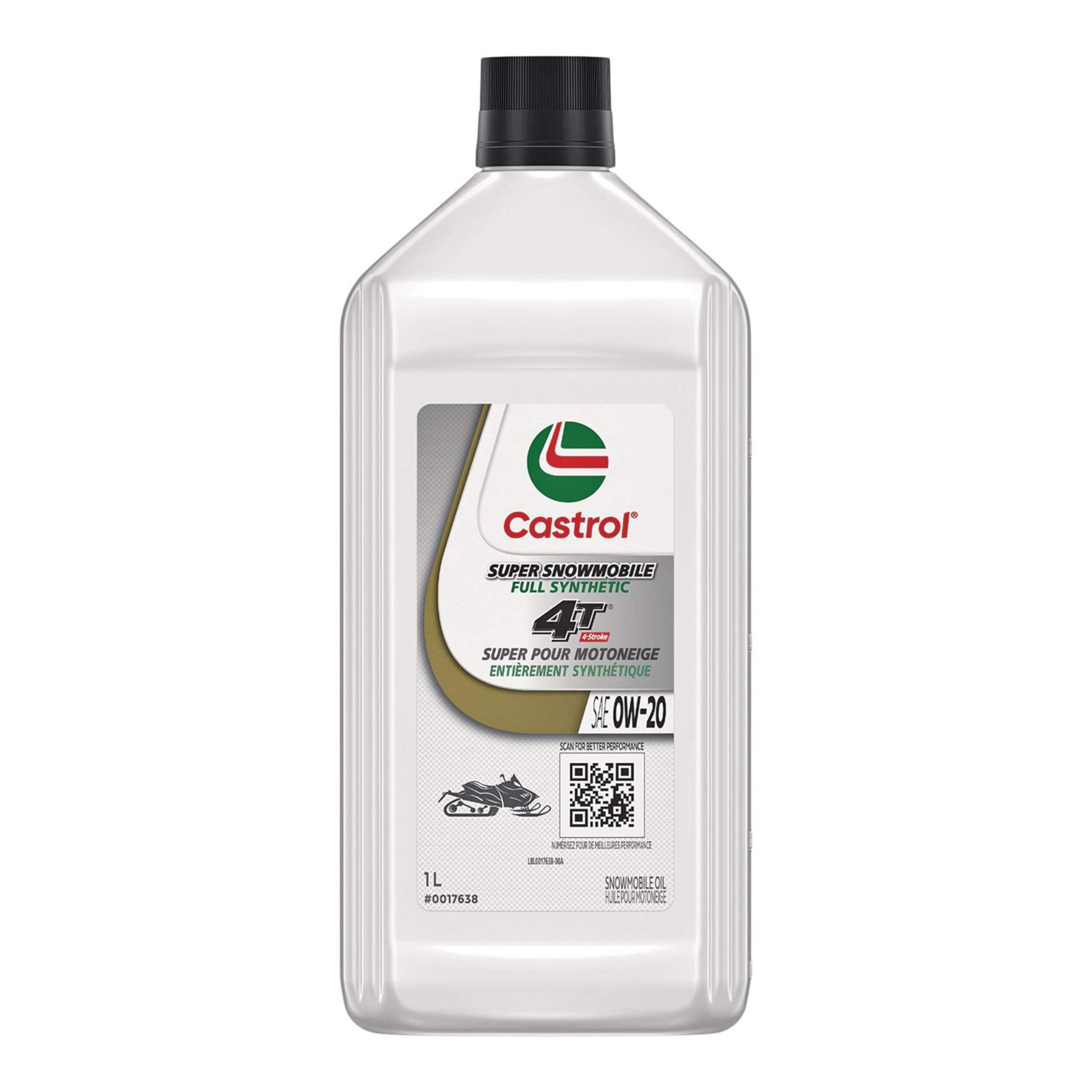 Huile entièrement synthétique Castrol 4 temps pour motoneige, bouteille Front_Flat