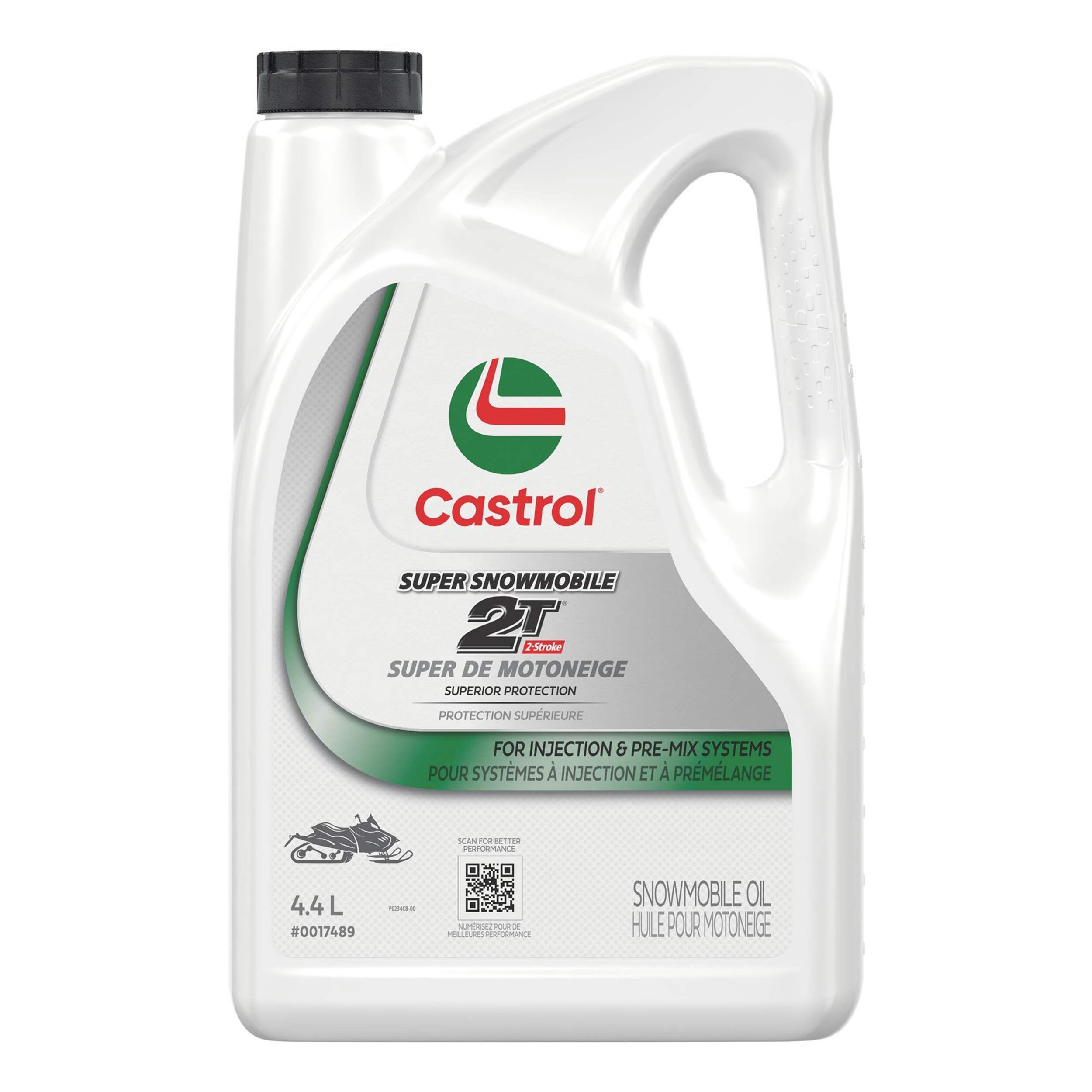 Castrol Super Snowmobile 2T 2-Cycle Snowmobile Oil, 4.4-L Front_Flat