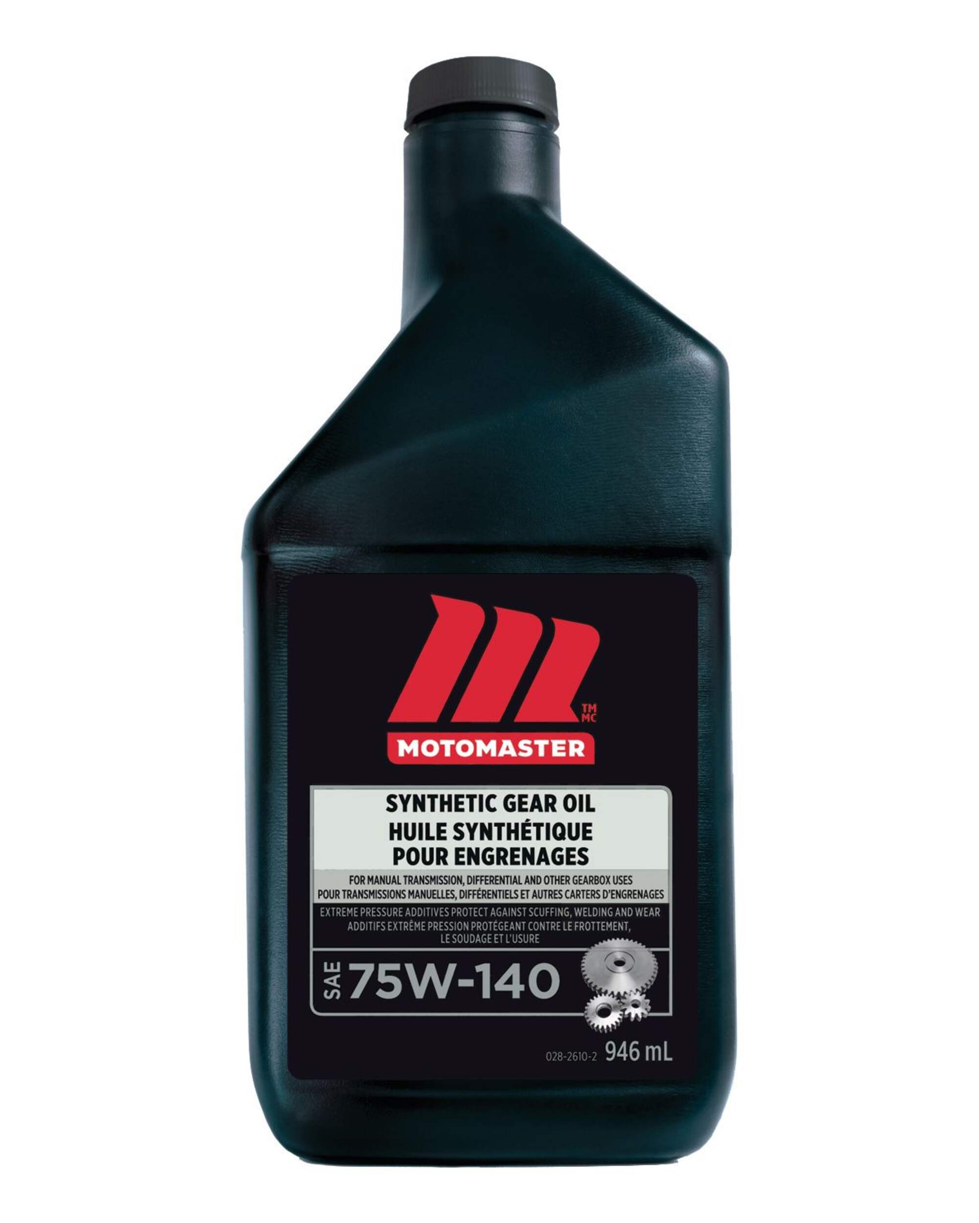 MotoMaster Synthetic Gear Oil 75W140, 946-mL Front_Flat