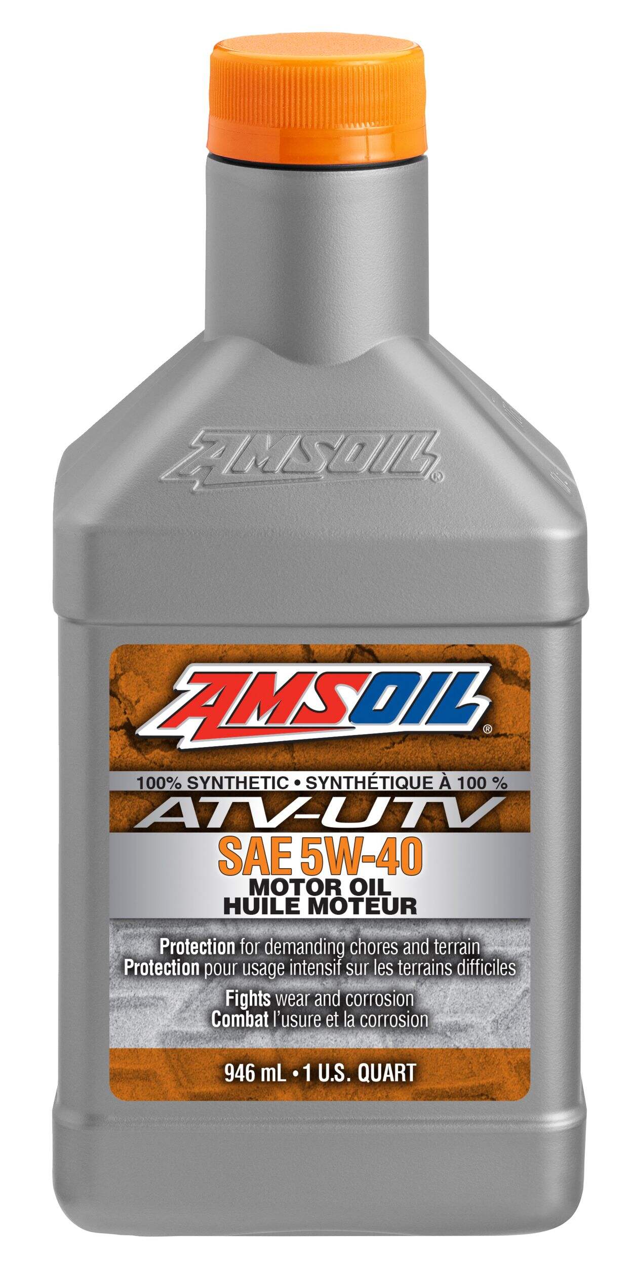 Amsoil 946-mL 100% Synthetic 5W40 ATV/UTV Engine Oil Front_Flat