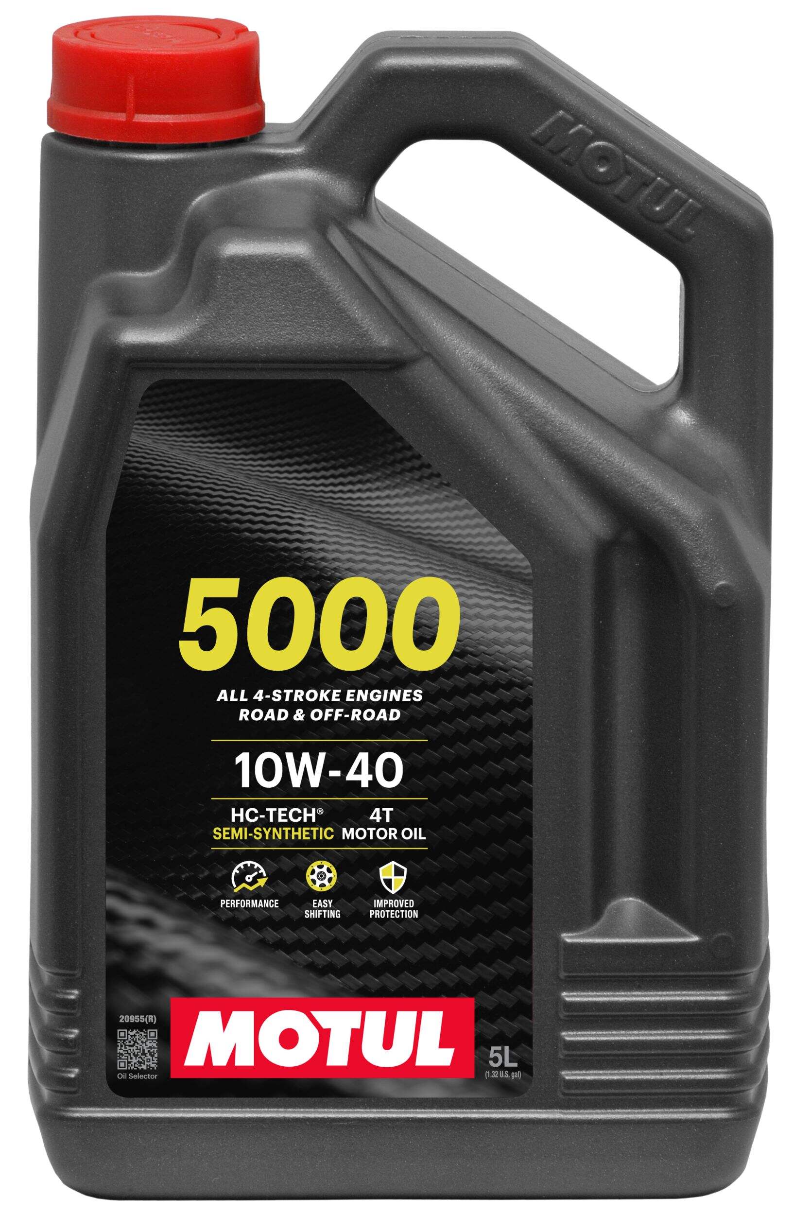 Motul 5000 4-Stroke Semi-Synthetic 10W40 Motor Oil, 5-L Front_Elevated