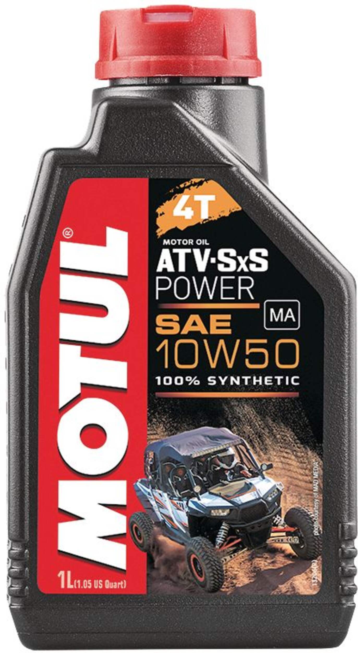 Motul 4-Stroke Synthetic ATV/UTV Oil 10W50, 1-L Front_Flat