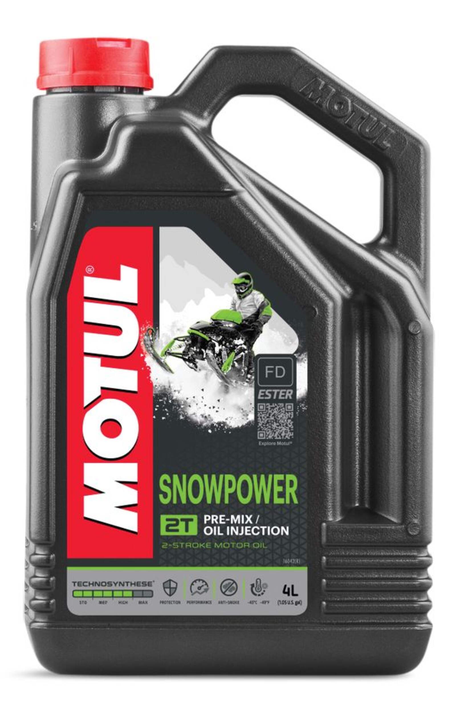 Motul Snowpower 2-Stroke 2T Semi-Synthetic Motor Oil, 4-L Front_Flat