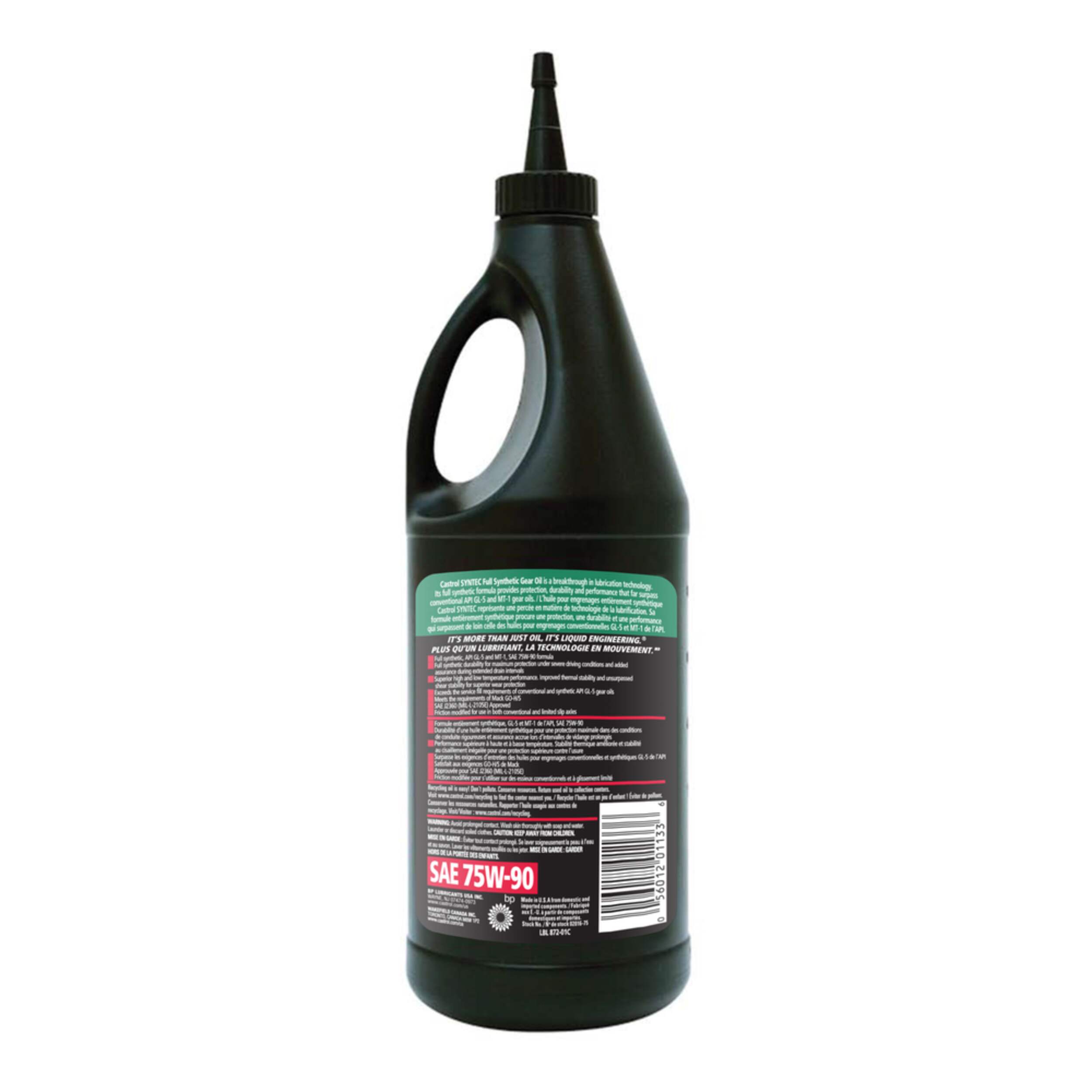 Castrol Syntec Full Synthetic Gear Oil 75W90, 946mL Canadian Tire