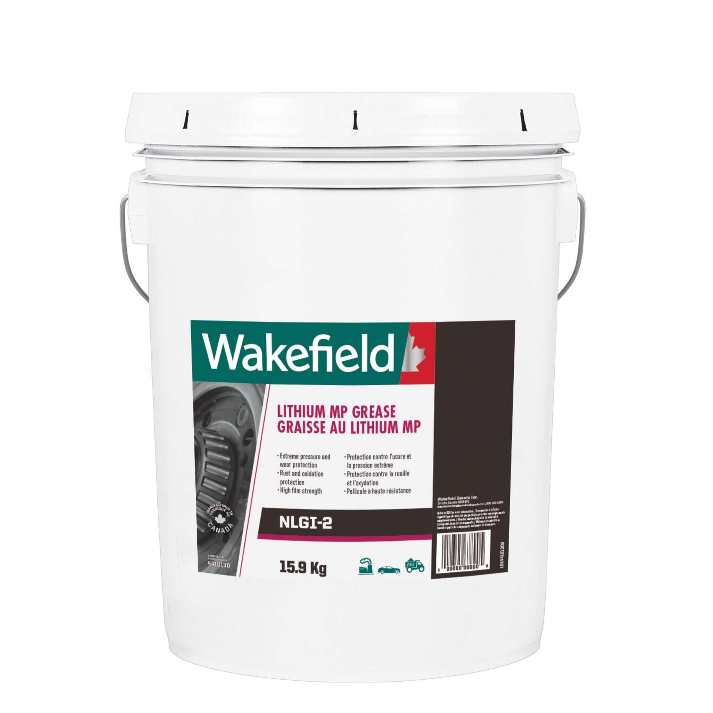 Graisse au lithium Castrol Wakefield, seau, 15,9 L Front_Flat