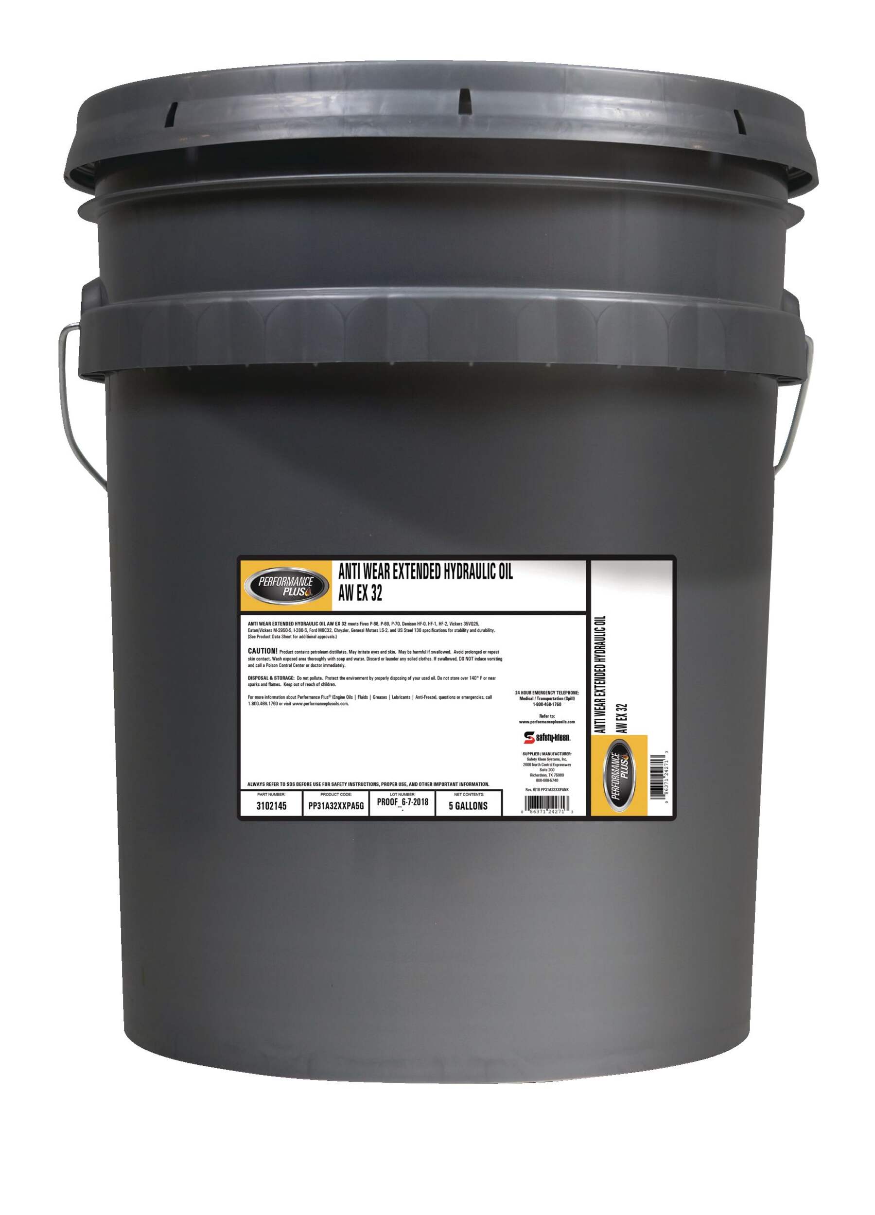 Performance Plus Anti-Wear Extended AW32 Hydraulic Oil, 18.9-L Front_Flat
