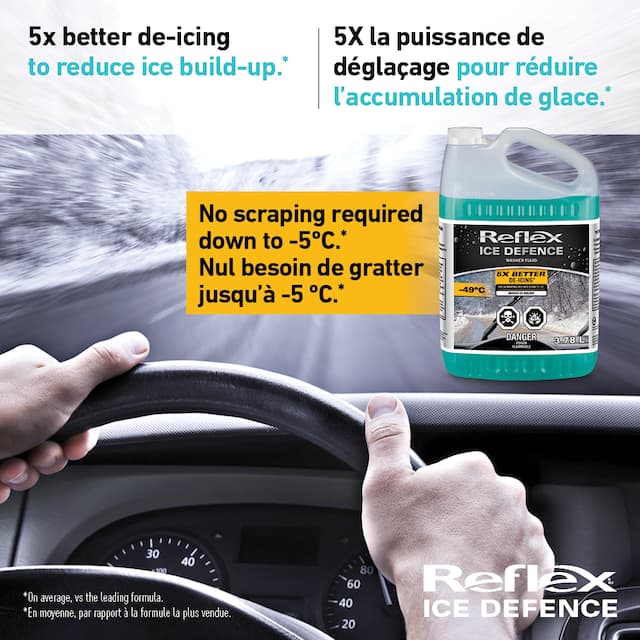 Reflex Ice Defence Windshield Washer Fluid, 49°C, 3.78L Canadian Tire