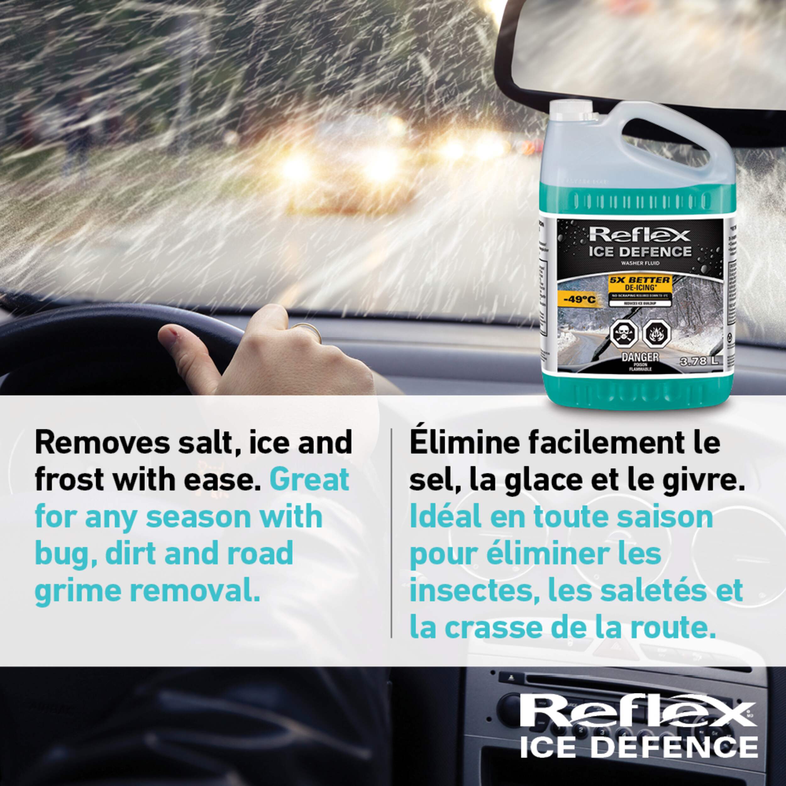 Reflex Ice Defence Windshield Washer Fluid, 49°C, 3.78L Canadian Tire