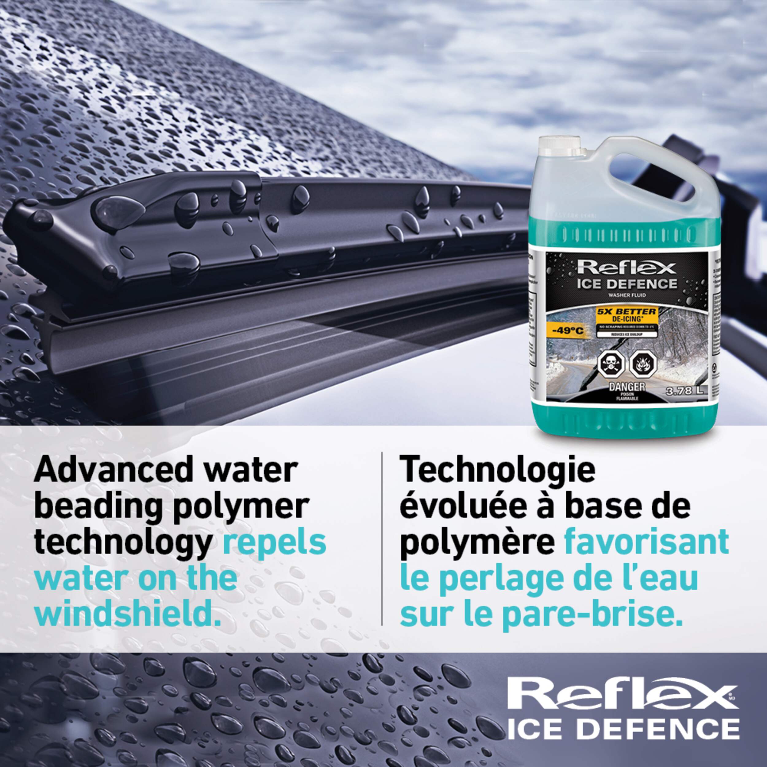 Reflex Ice Defence Windshield Washer Fluid, 49°C, 3.78L Canadian Tire