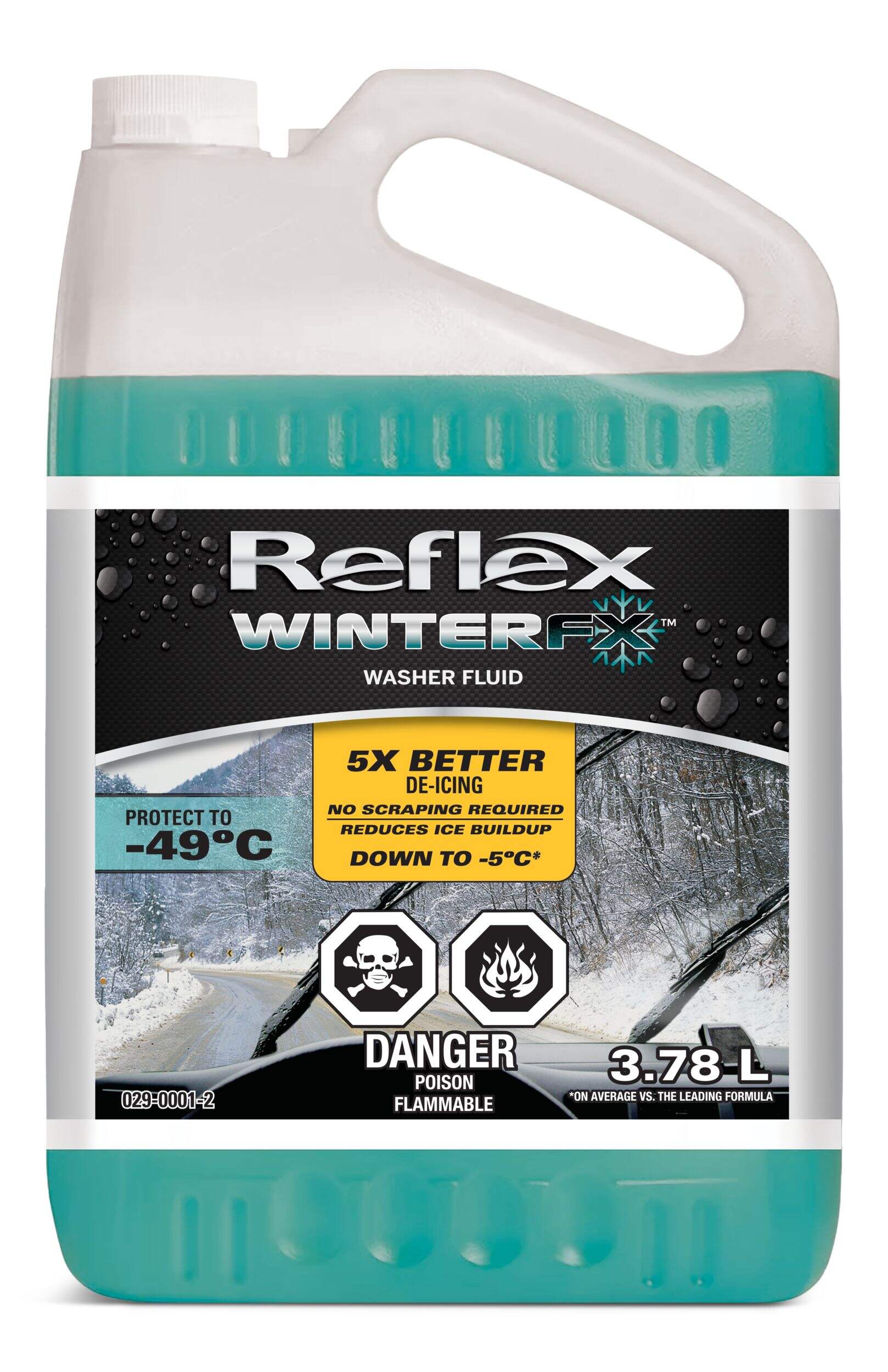 Reflex WinterFx Windshield Washer Fluid, -49°C, 3.78L Front_Flat
