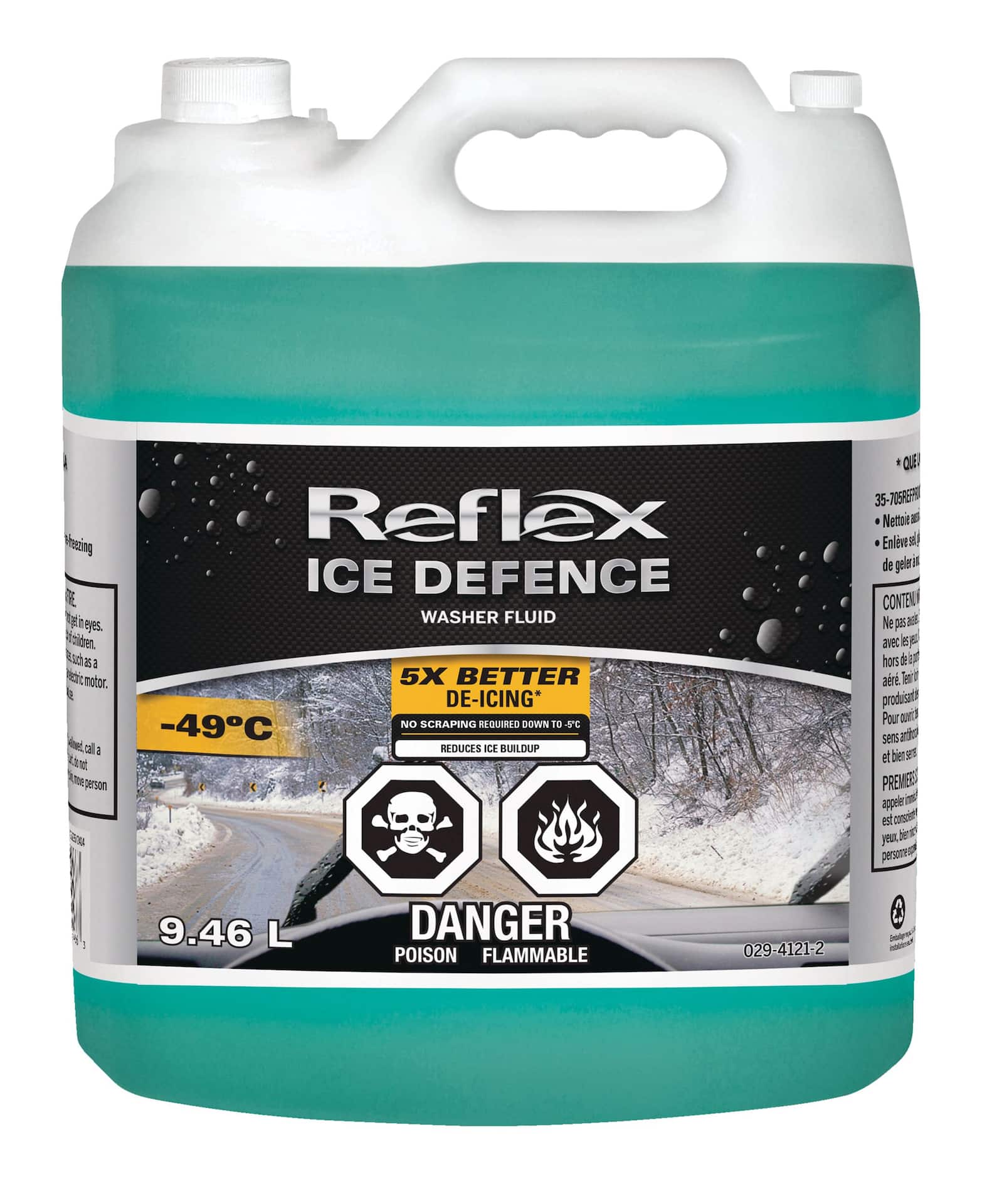 Reflex Ice Defense Windshield Washer Fluid, -49°C, 9.46L