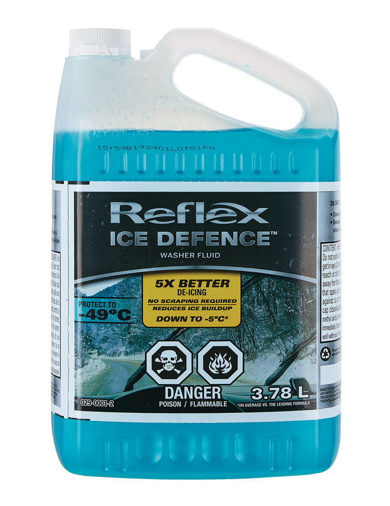 Reflex Ice Defence Winter Windshield Washer Fluid, 49°C, 3.78L, 4pk