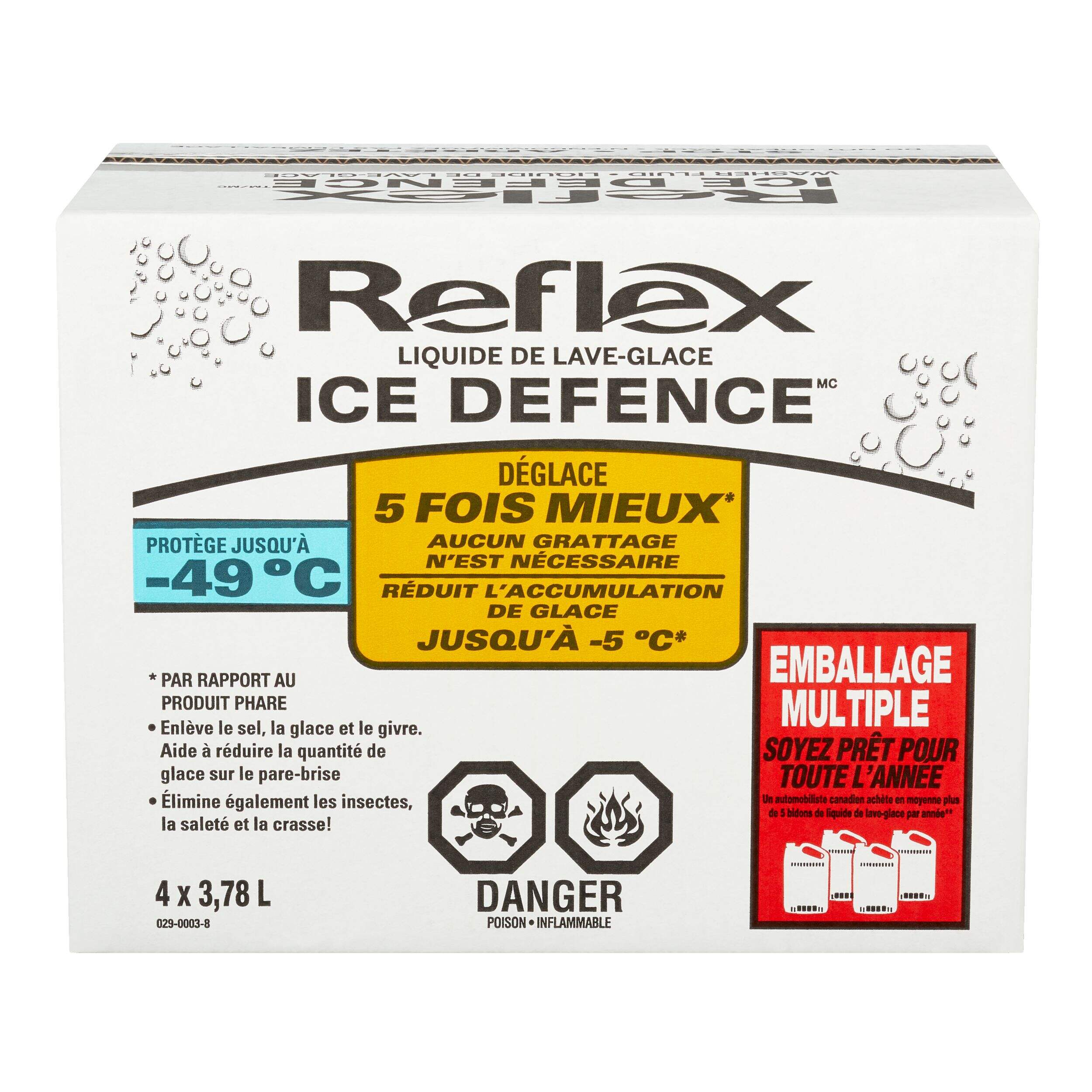 Liquide de lave-glace d'hiver Reflex Ice Defence, -49 °C, 3,78 L, paq. 4 Front_Elevated