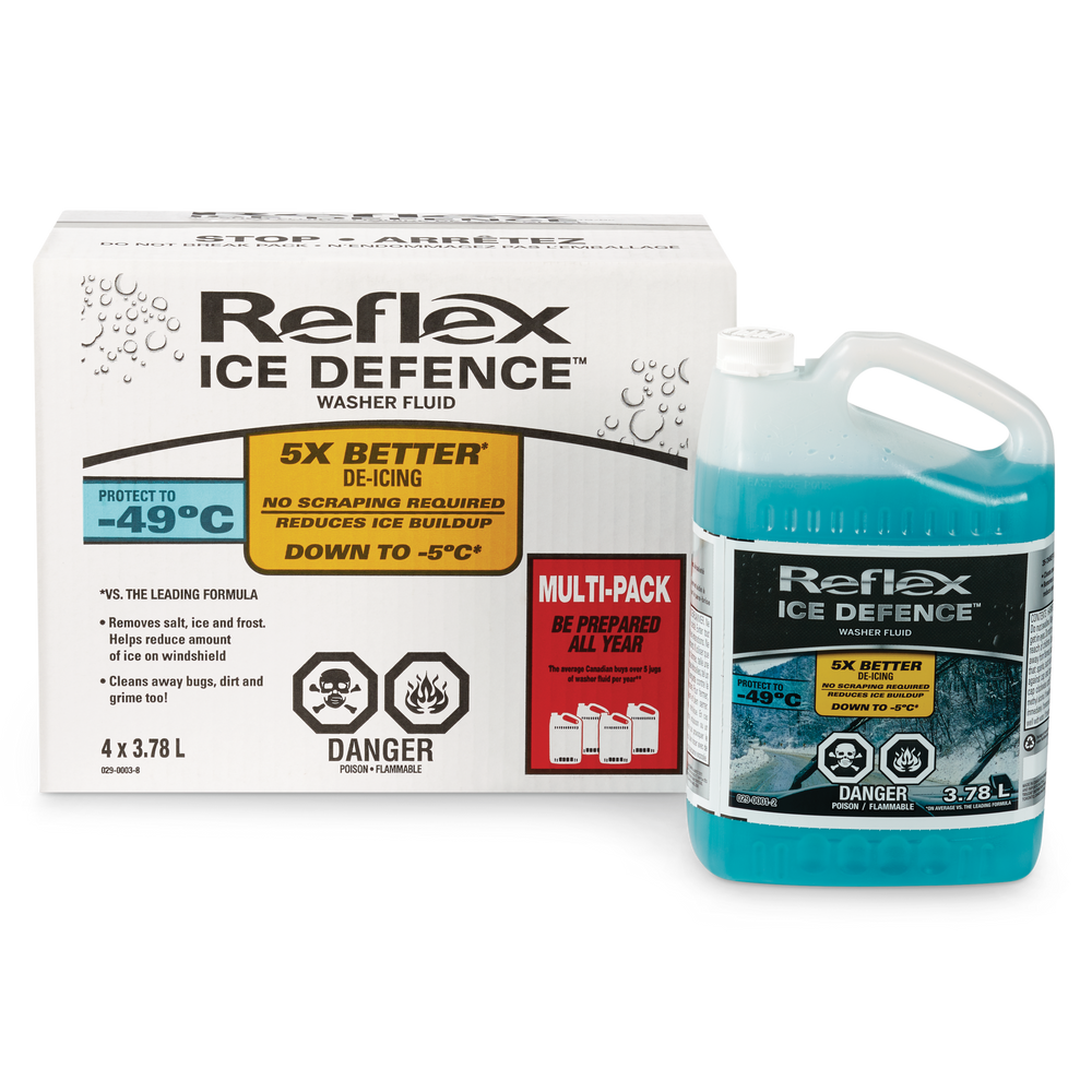 Reflex Ice Defence Winter Windshield Washer Fluid, 49°C, 3.78L, 4pk