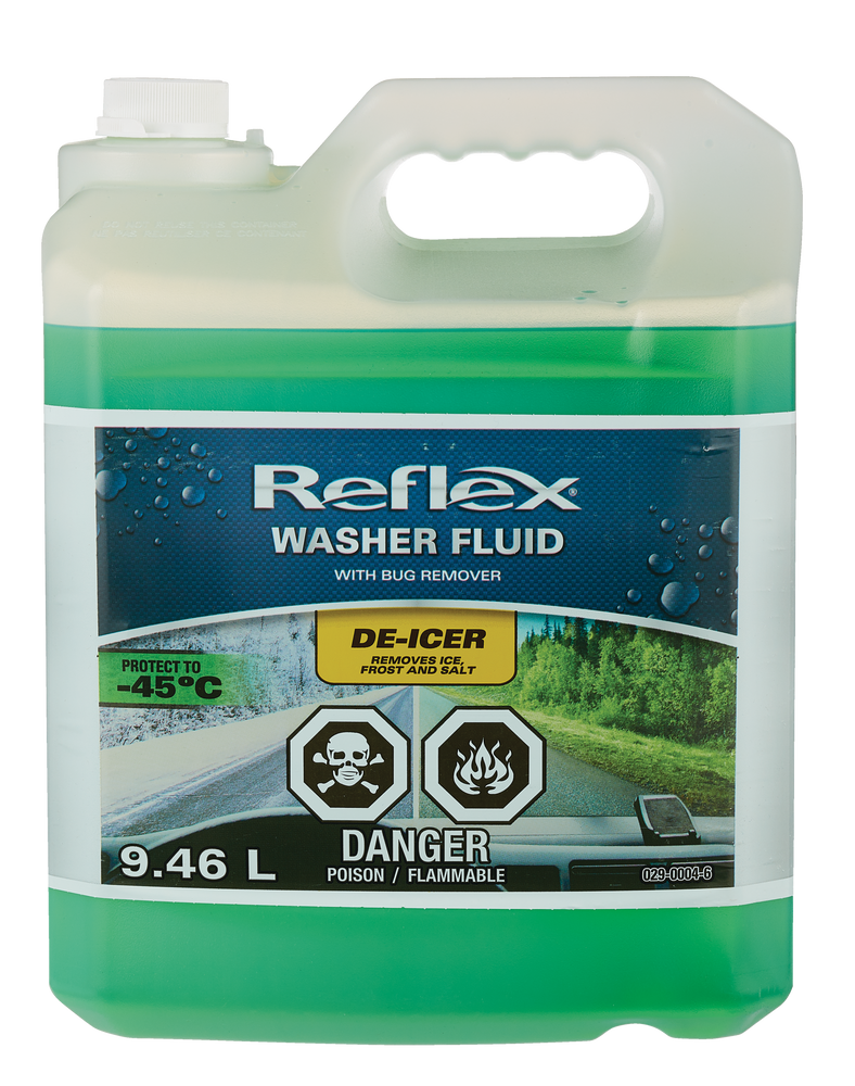 Reflex All Season Windshield Washer Fluid with Detergent, 9.46 L, 45°C
