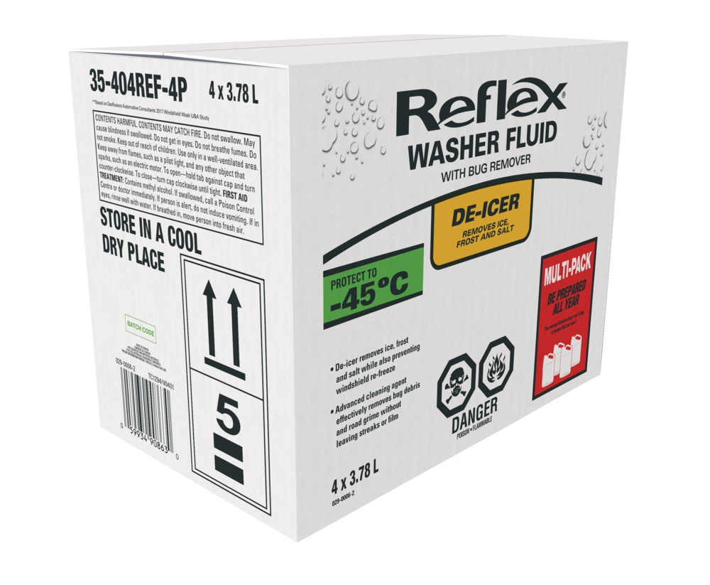 Reflex All Season Windshield Washer Fluid with Bug Remover & De