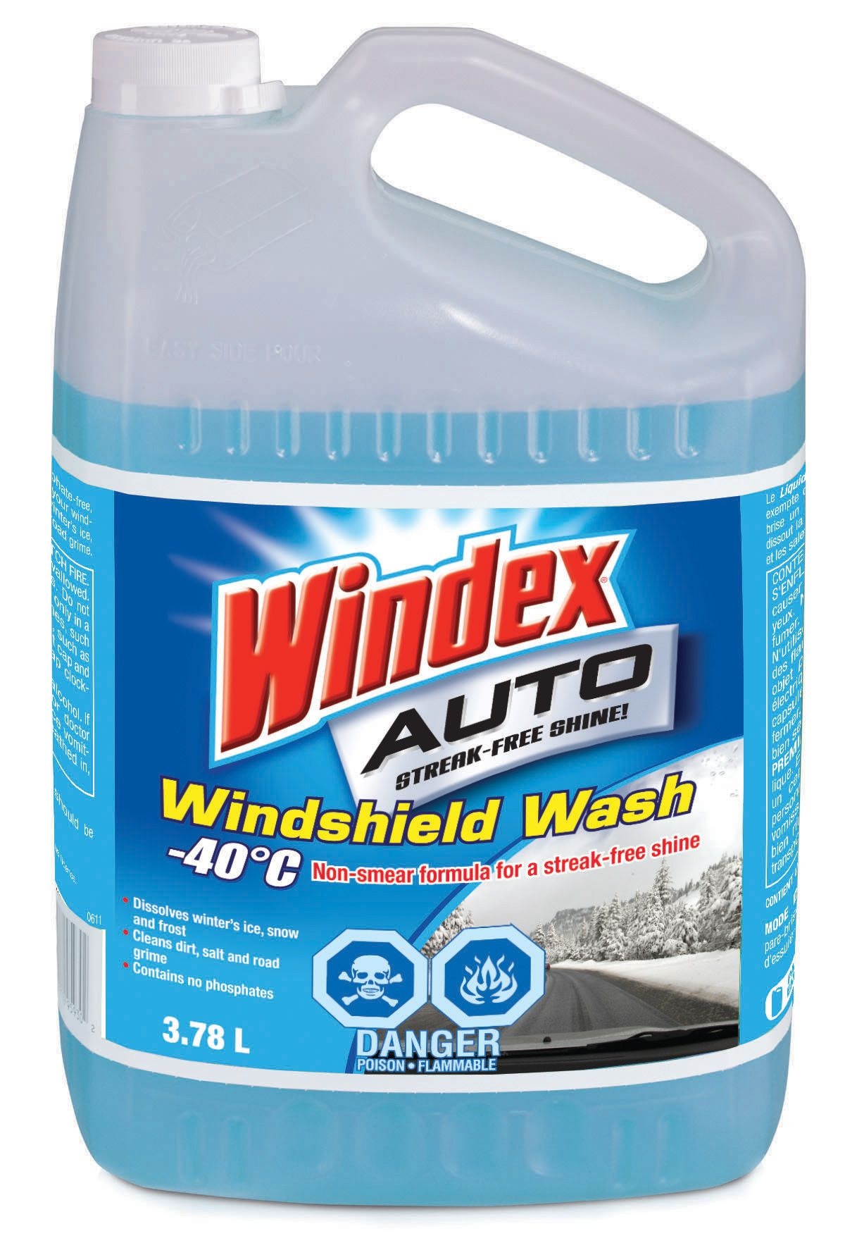 Windex Auto All Season Windshield Washer Fluid 40°C, 3.78L Canadian