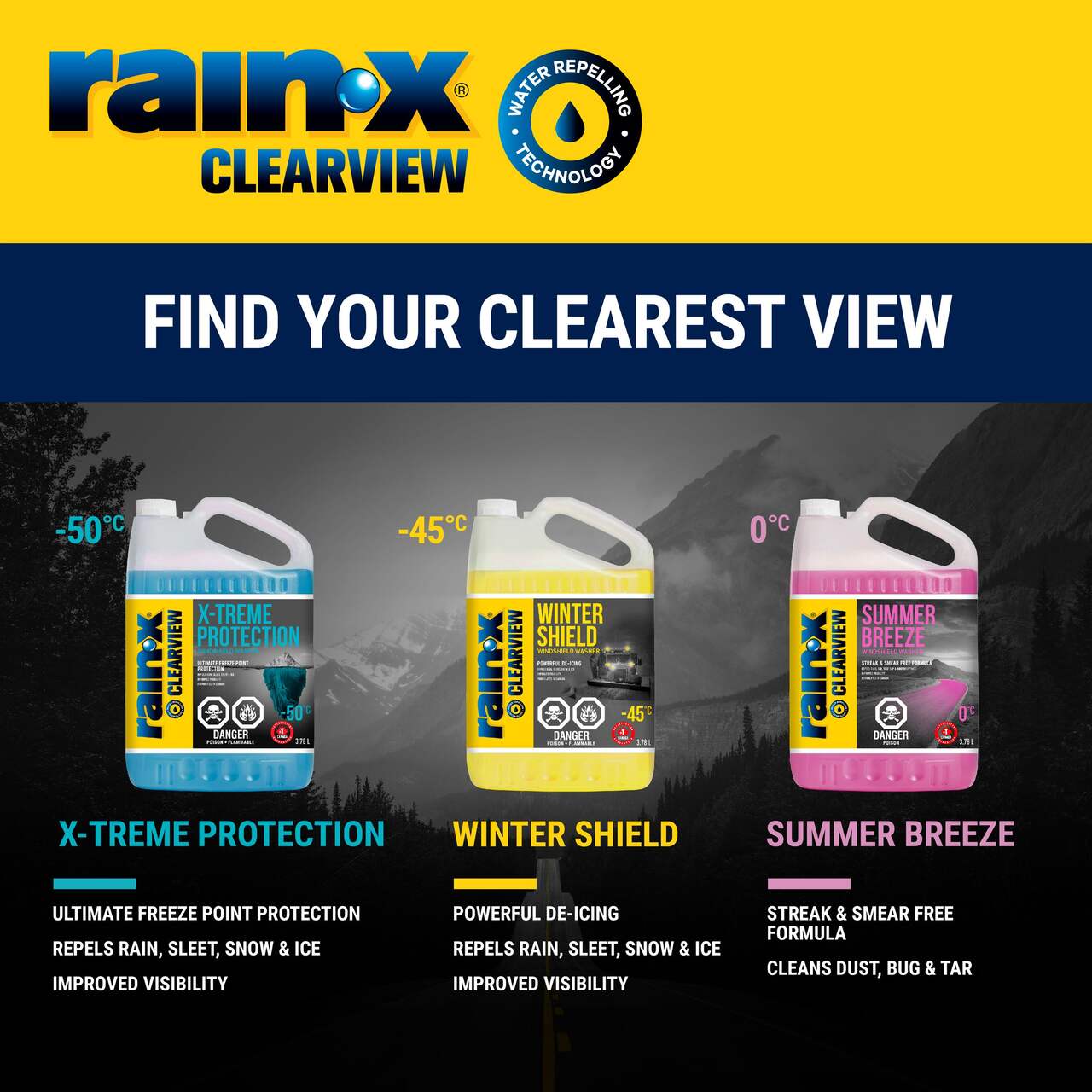 Protection X-Trême - Windshield Washer Fluid - Rain-X Clearview