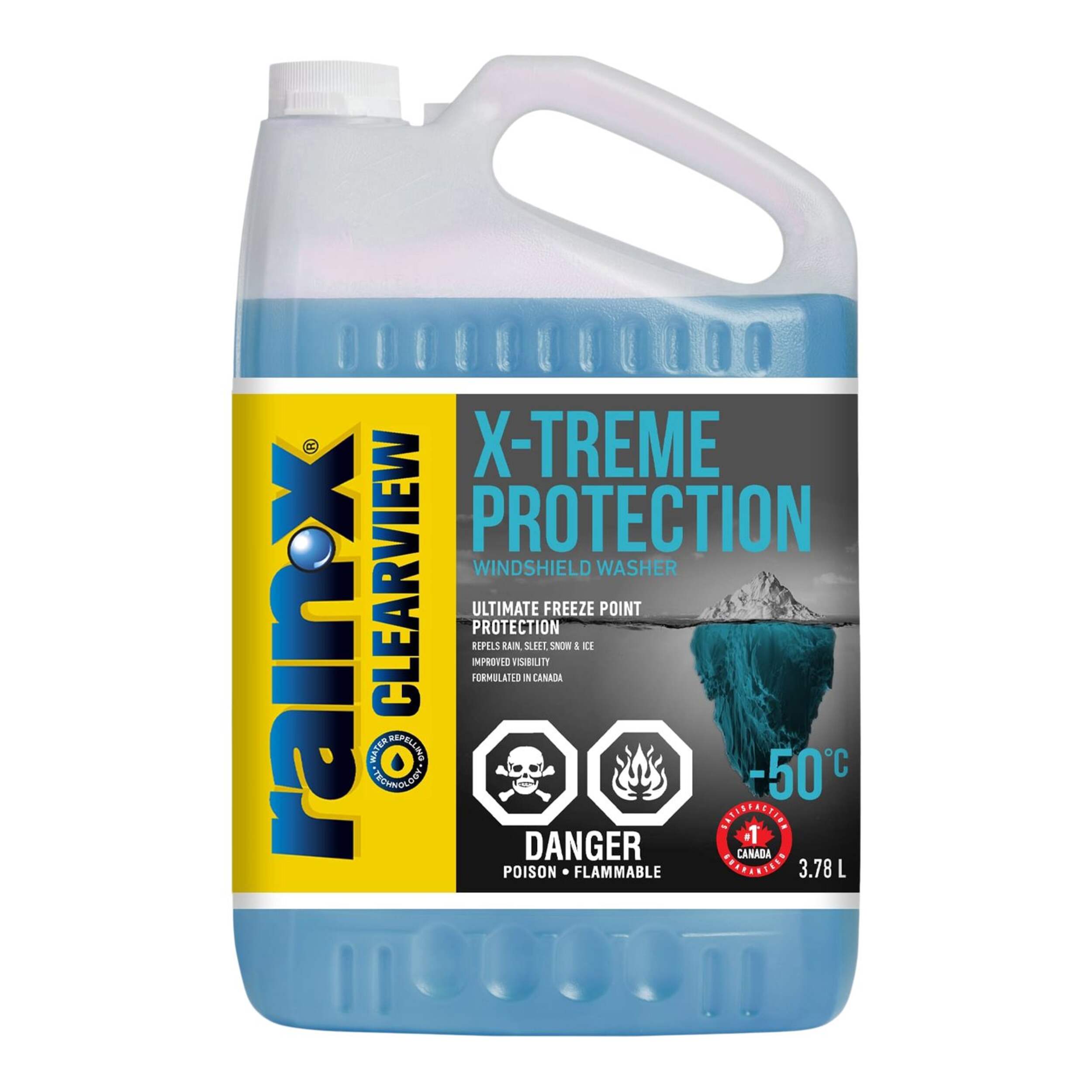 Rain-X ClearView - X-Treme Protection Windshield Washer Fluid, -50°C, 3.78-L Front_Flat