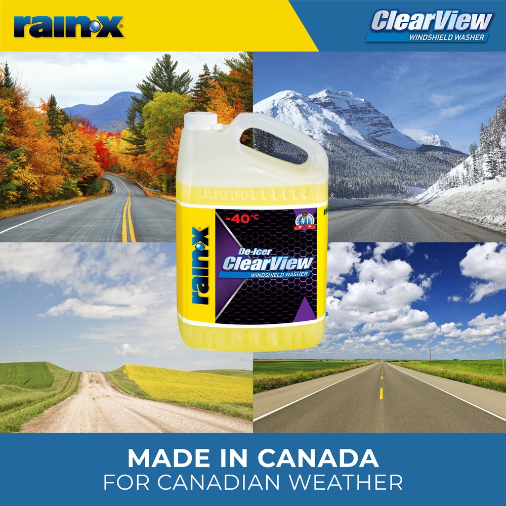 RainX ClearView DeIcer Windshield Washer Fluid, 3.78 L, 40°C, 4pk