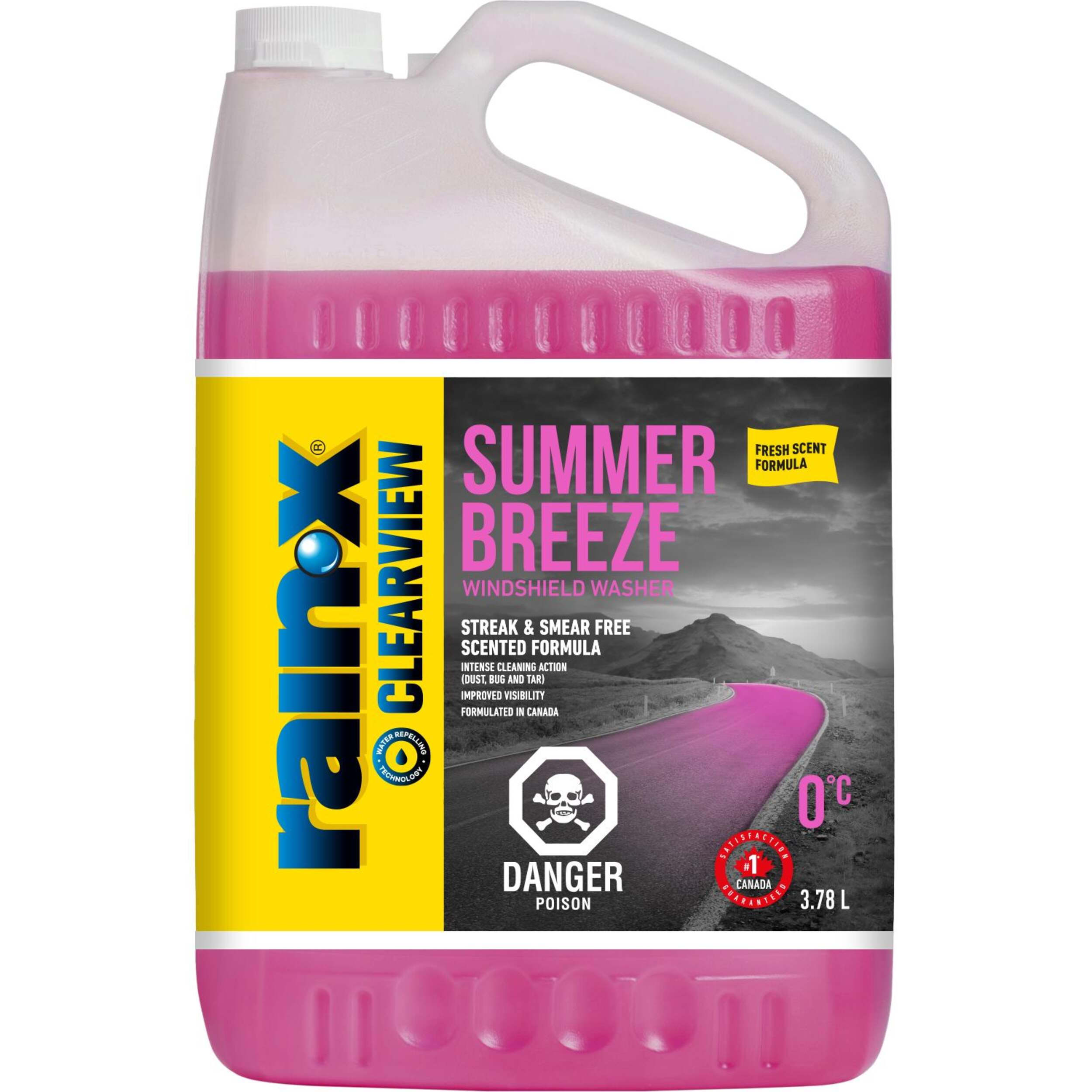 RainX Clearview Summer Breeze Windshield Washer Fluid, 0°C, 3.78-L Front_Flat