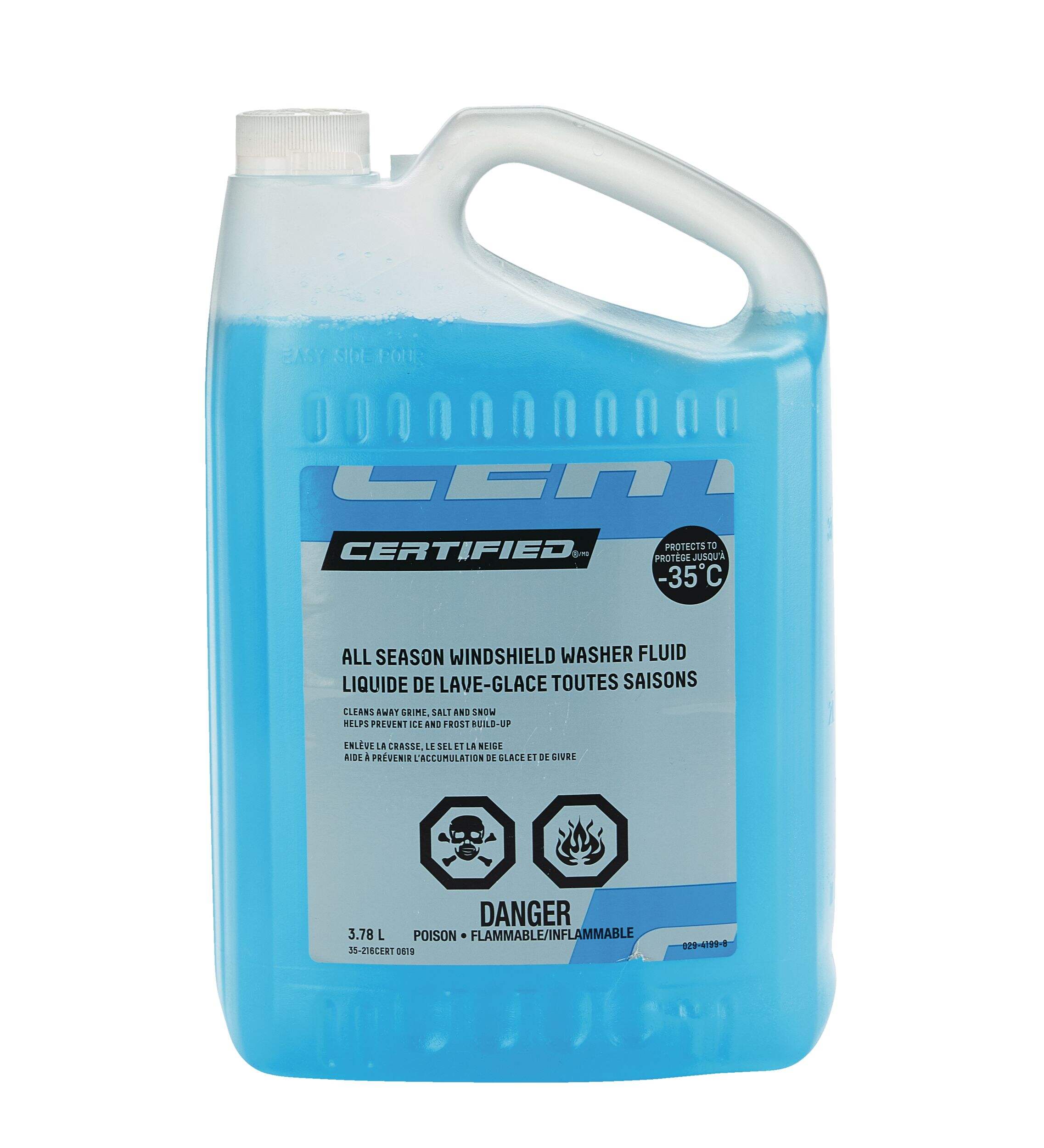 Certified All-Season Windshield Washer Fluid, -35°C, 3.78-L Front_Flat