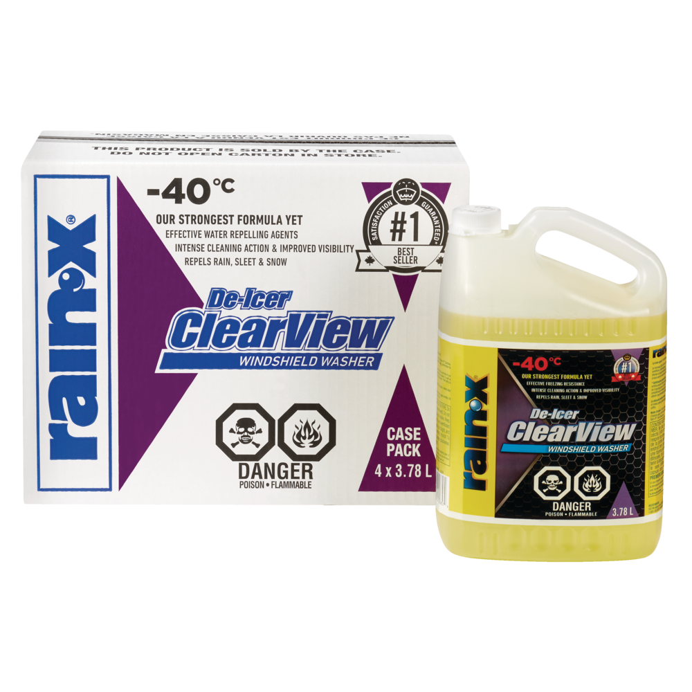 Rain-X ClearView De-Icer Windshield Washer Fluid, 3.78 L, -40°C, 4-pk ...