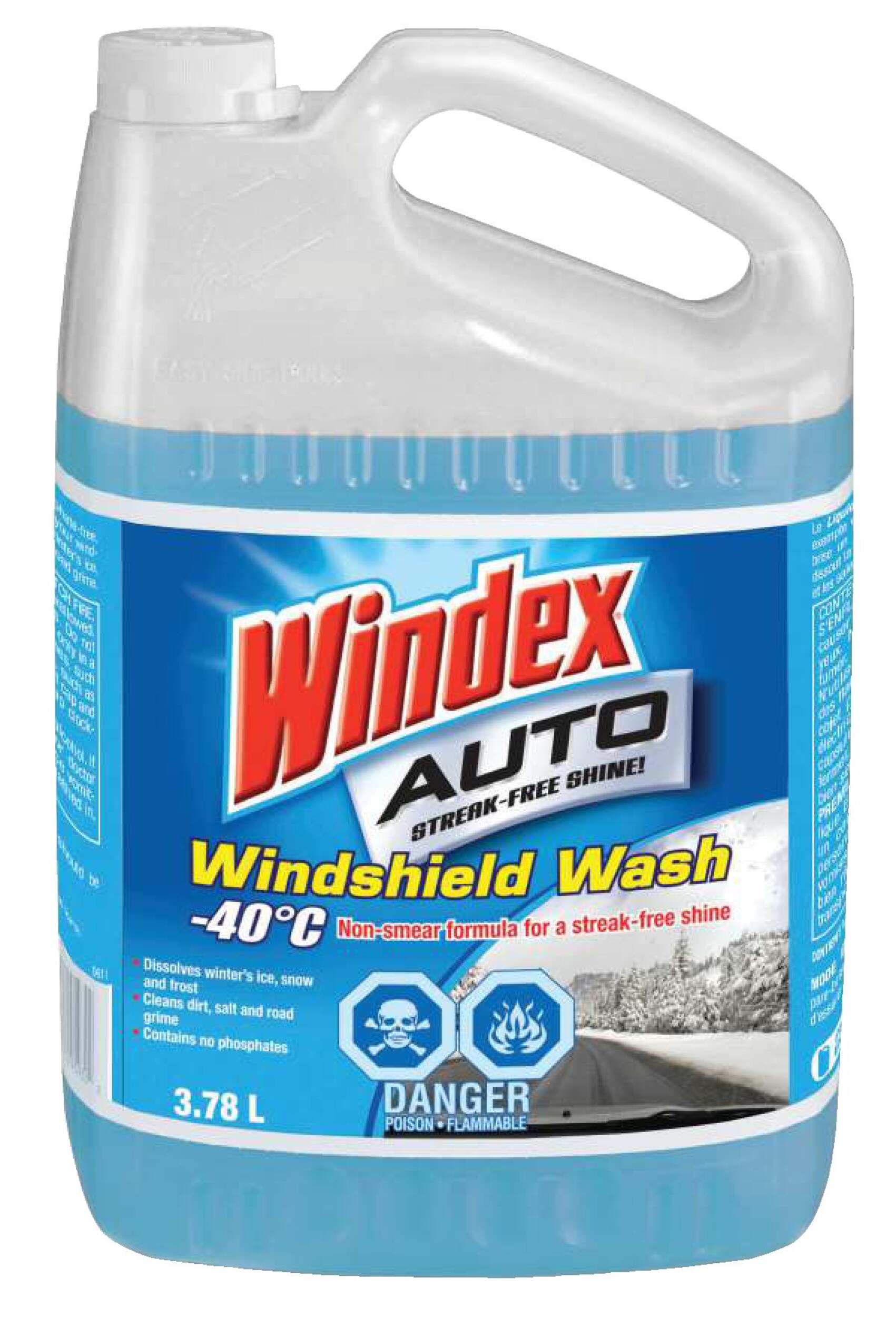 Windex Auto Windshield Washer Fluid, 3.78 L, -40°C Front_Flat