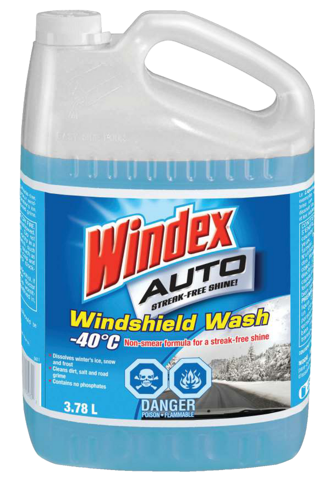 Windex Auto Windshield Washer Fluid, 3.78 L, 40°C Canadian Tire