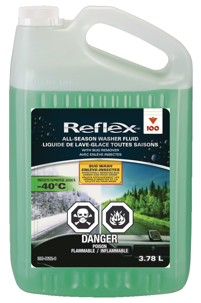 Reflex All Season Windshield Washer Fluid with Bug Remover, 3.78 L, 40