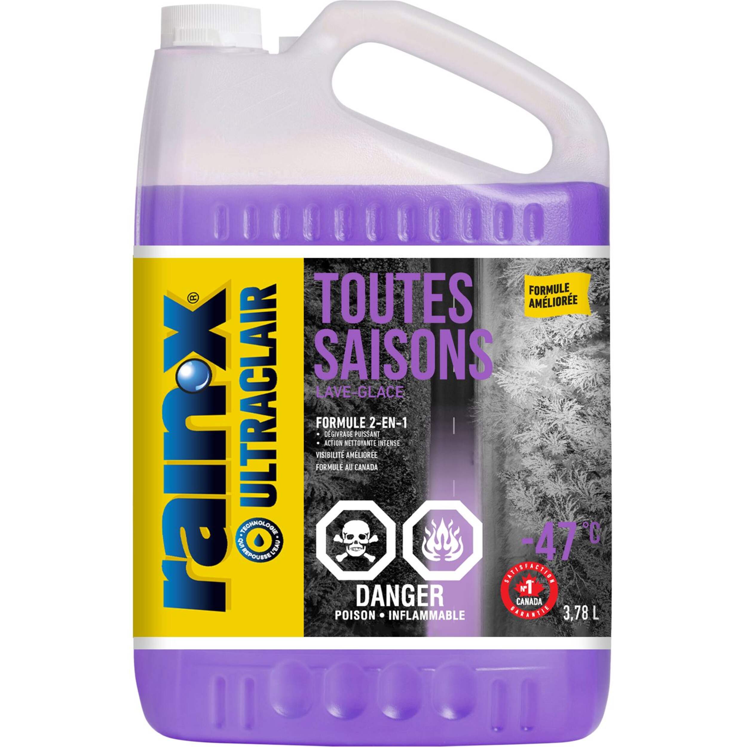 Liquide lave-glace toute saison Rain-X Clearview, -47 °C, paq. 4 Front_Flat