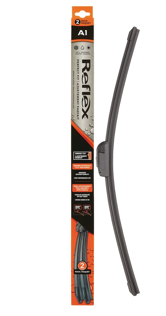 Reflex Perfect Fit All Season Wiper Blades, 2pk, Assorted Sizes