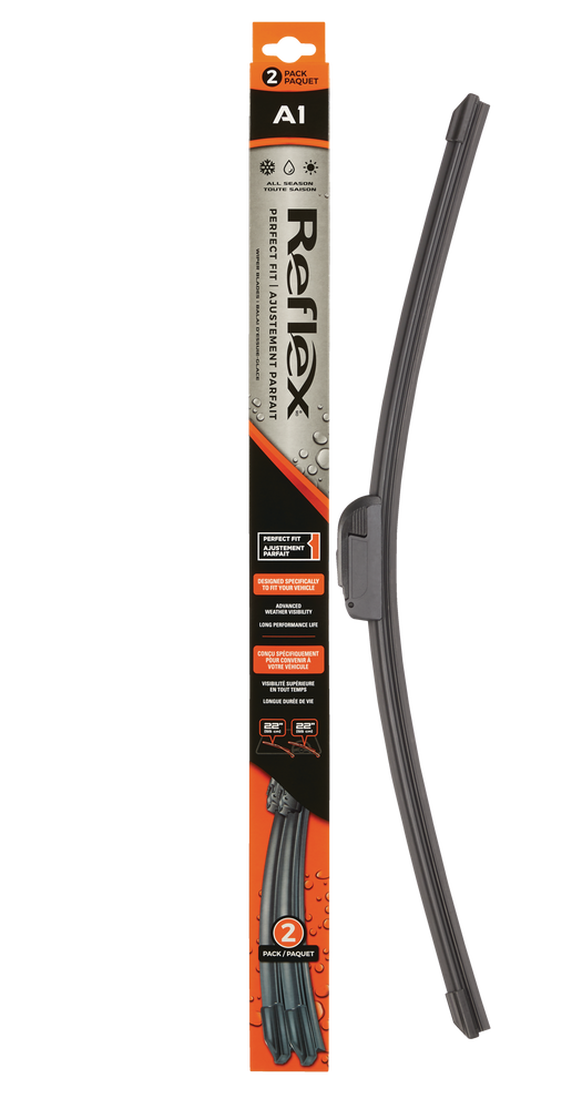 Reflex Perfect Fit All Season Wiper Blades, 2pk, Assorted Sizes
