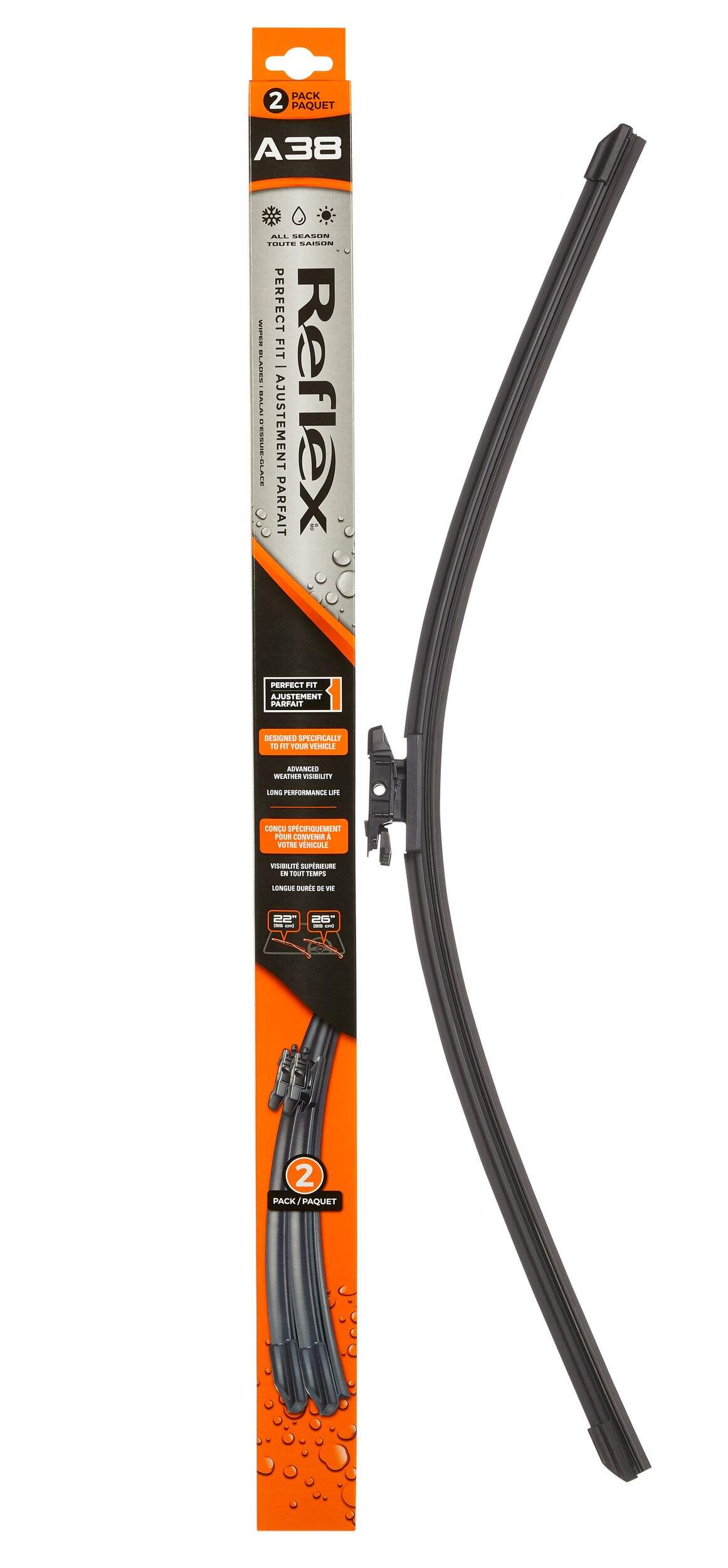 A38 WIPER BLADE 2PK