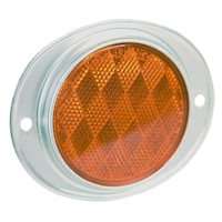Optronics Oval Aluminum Reflector for Trailer, Amber Front_Angled_Right