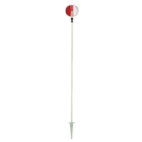 NuVue Telescopic Fiberglass Reflective Driveway Marker, Weather-Resistant, Red/White, 46-in Front_Flat